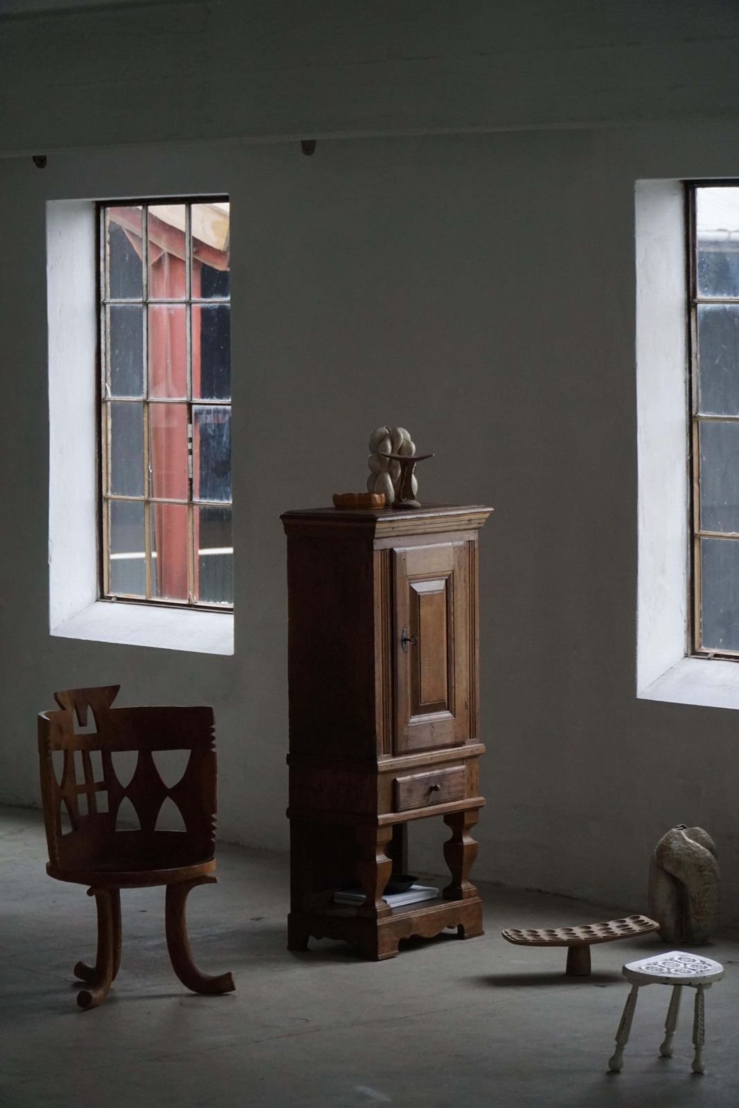 photo furniture Mid 19th Century, Rustic French Solid Oak Cabinet With Paneled Door, Baroque