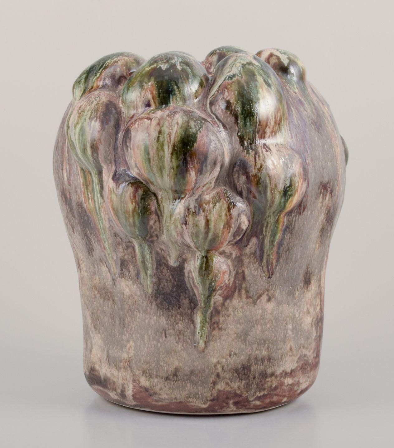 Christina Muff, Contemporary Danish Artist. Stoneware Vase With Organic Shape. photo 1643.0