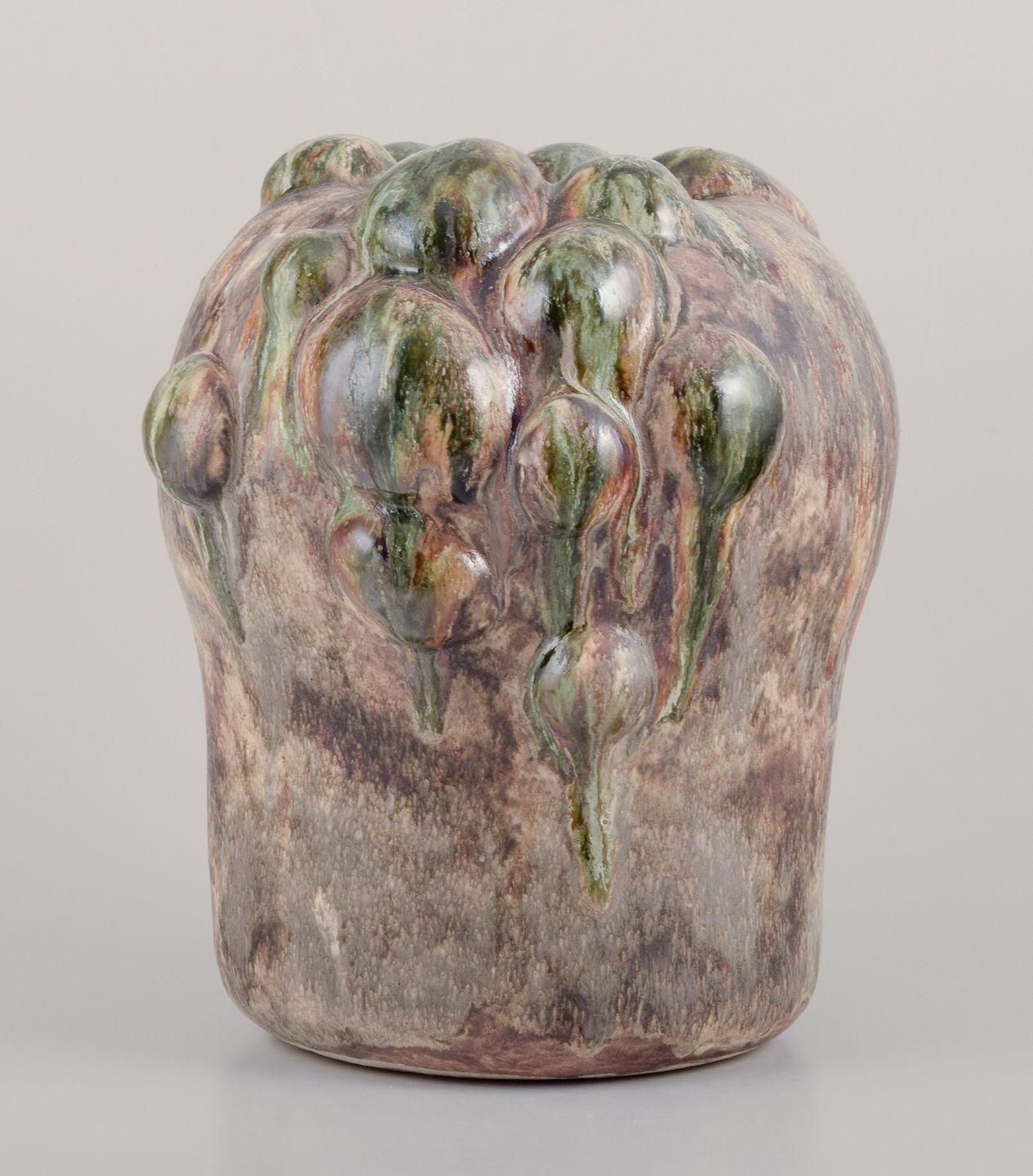 Christina Muff, Contemporary Danish Artist. Stoneware Vase With Organic Shape. photo buy