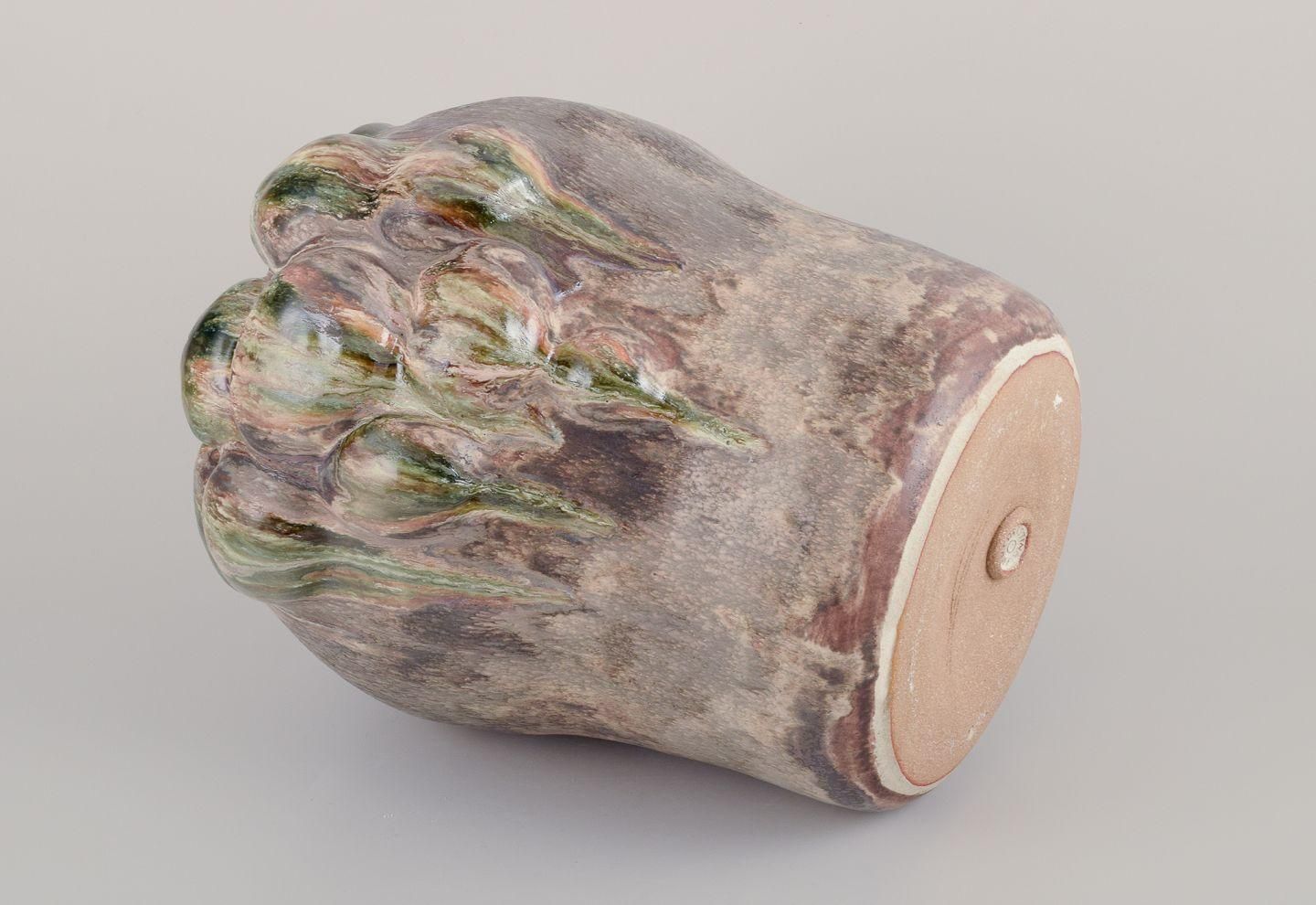 Christina Muff, Contemporary Danish Artist. Stoneware Vase With Organic Shape. photo vintage