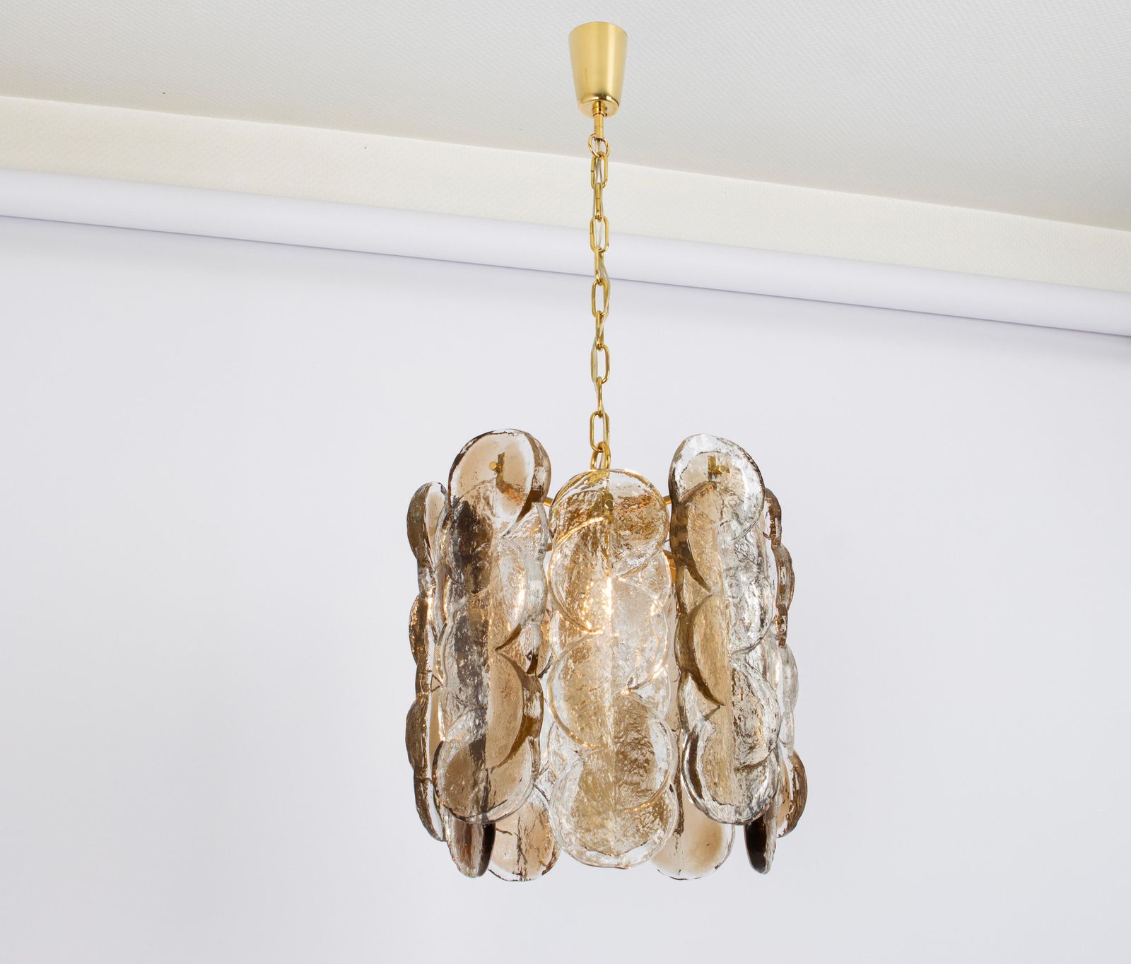 1 Of 2 Murano Smoked Glass Chandelier Citrus By Kalmar, Austria, 1970s photo furniture