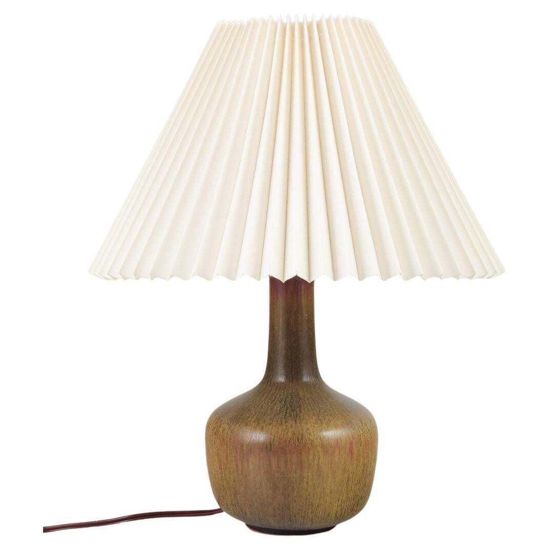 Eva Stæhr Nielsen For Saxbo. Ceramic Table Lamp With Le Klint Lampshade.