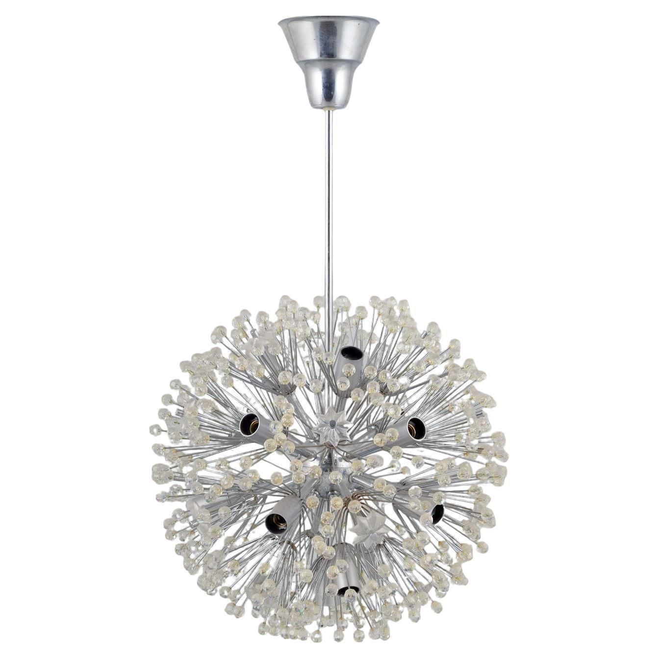Emil Stejnar For Rupert Nikoll, Austria. Dandelion Sputnik Chandelier, 1955
