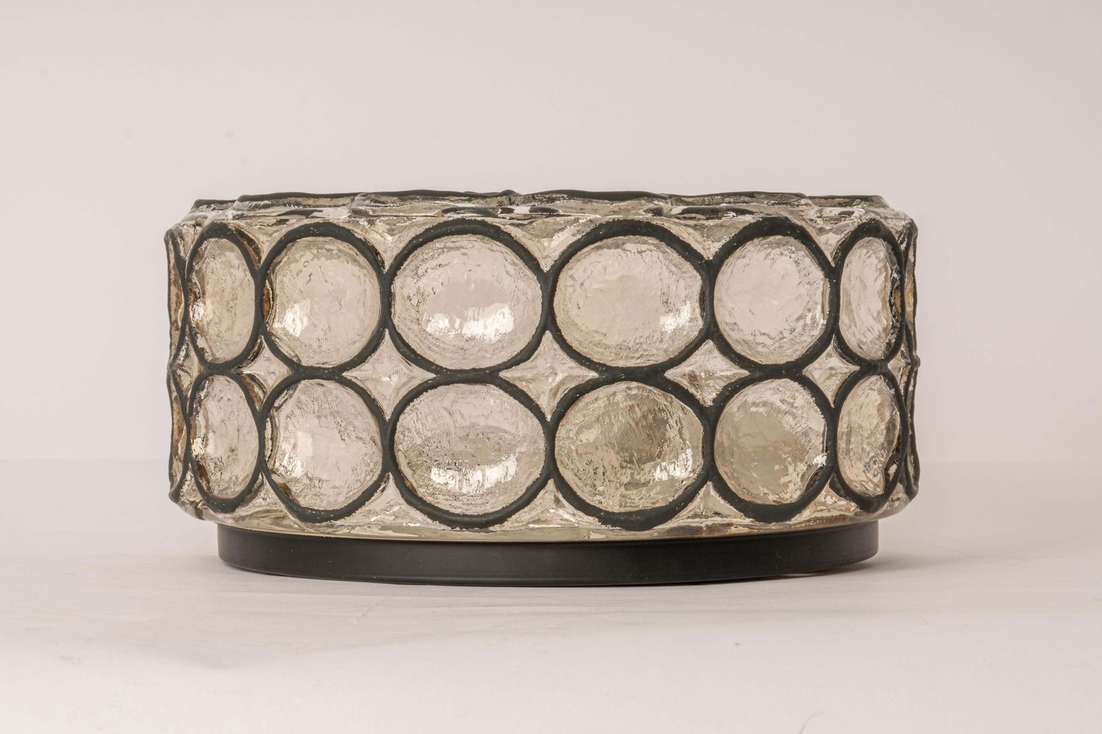 photo furniture 1 Of 2 Iron And Clear Glass Ceiling Light By Limburg, Germany, 1960s