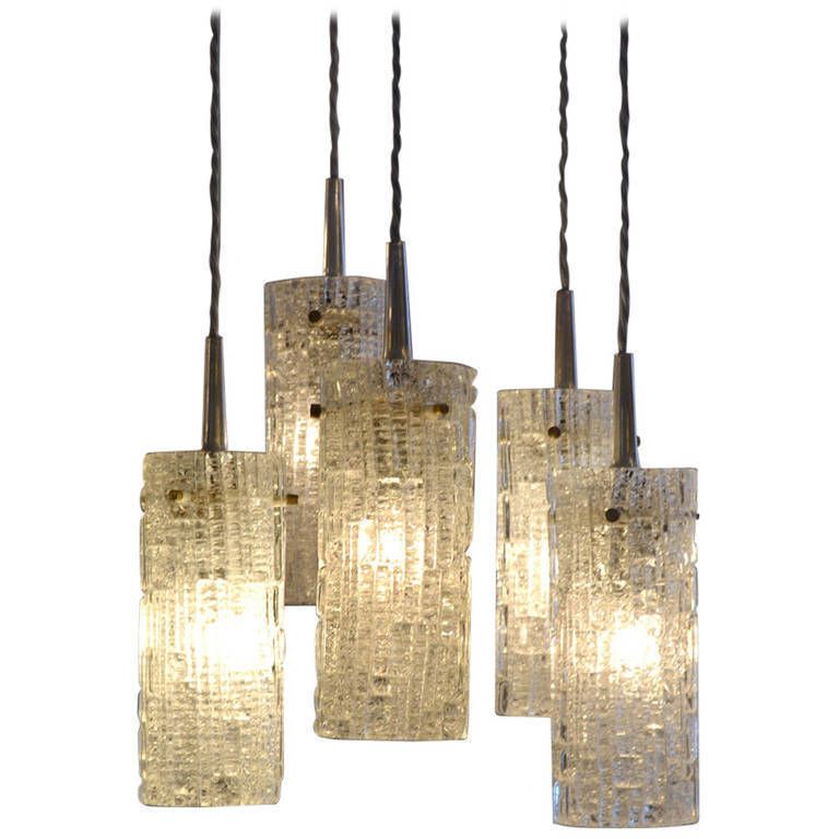 Five Tiered Glass Chandelier By Kalmar
