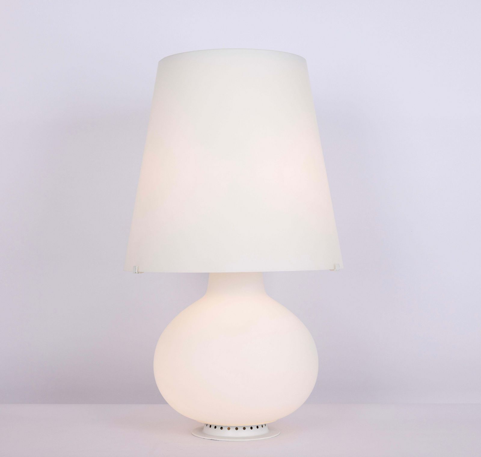 Verlichting Stunning Large Glass Table Lamps By Fontana Arte, Italy , 1980s photo