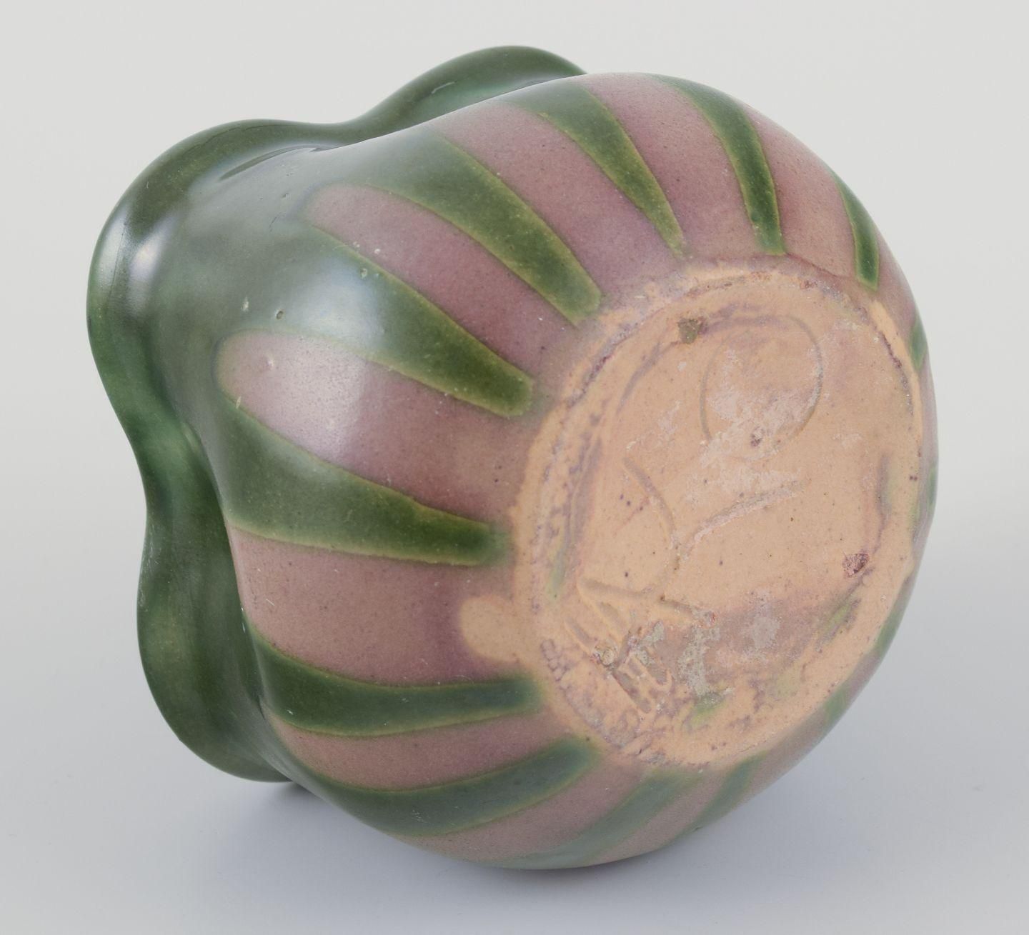photo furniture Kähler, Small Ceramic Plant Pot. Art Nouveau Style. Approximately 1910s.