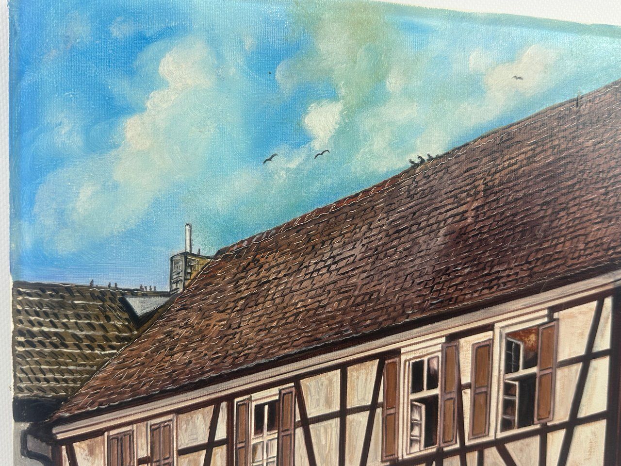 A. Hohage, Houses, 1997, Oil On Canvas photo buy