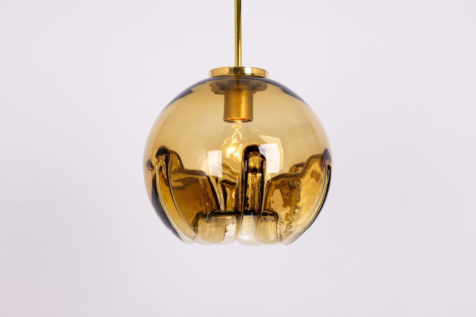 1 Of 3 Petite Stunning Glass Pendant Light In Style Of Mazzega, Italy, 1970s photo 590.0