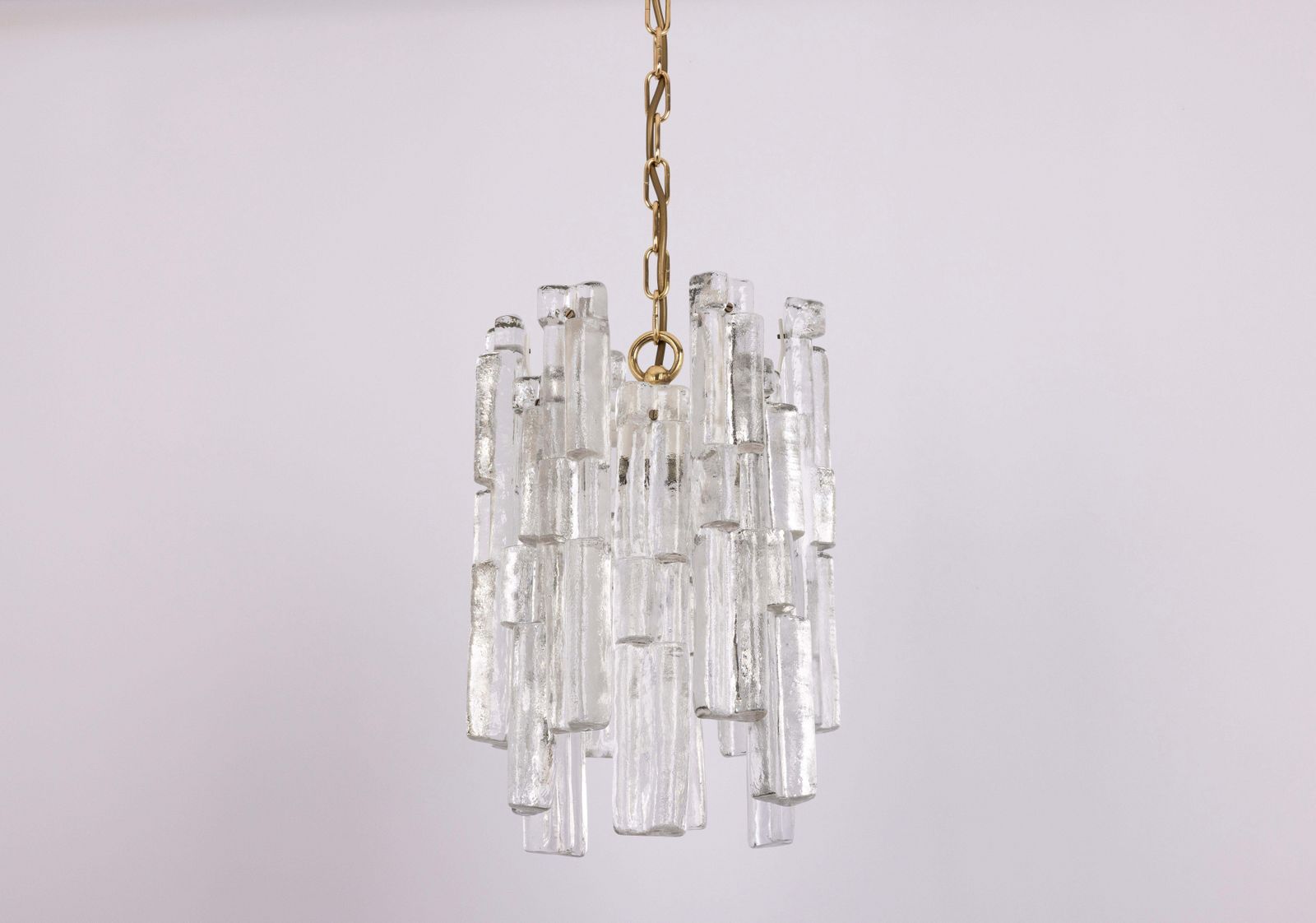 1 Of 8 Rare Murano Ice Glass Pendant Lights   Ruba, By Kalmar, Austria, 1970s photo for sale