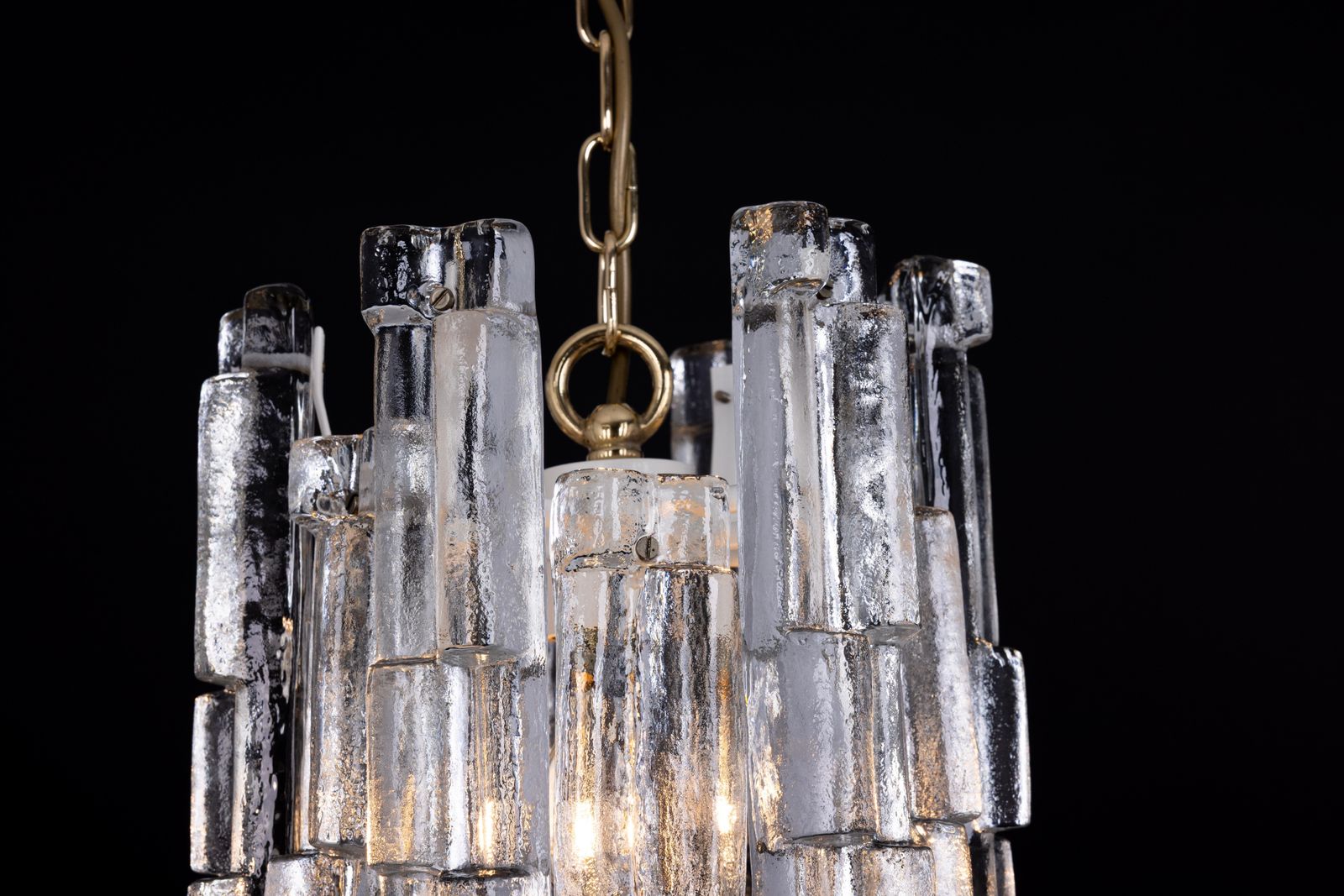 photo vinterior 1 Of 8 Rare Murano Ice Glass Pendant Lights   Ruba, By Kalmar, Austria, 1970s