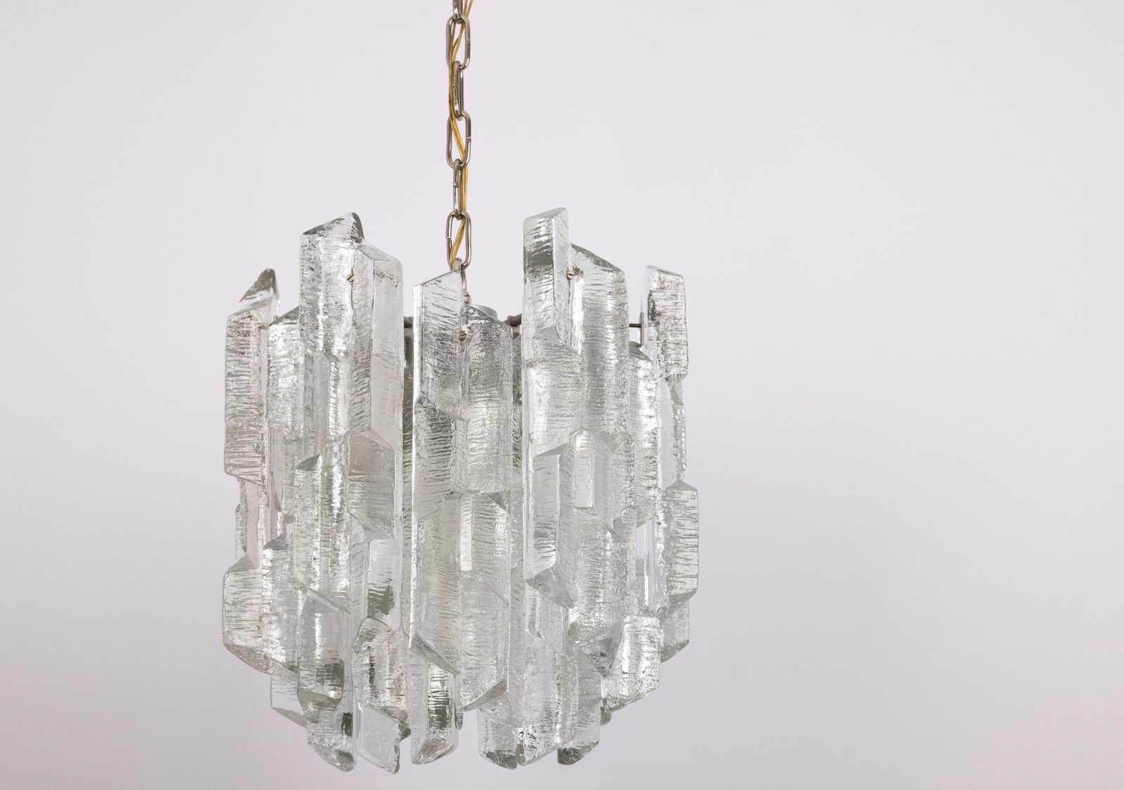 1 Of 8 Rare Murano Ice Glass Chandelier Prisma, By Kalmar, Austria, 1970s photo 3358.0