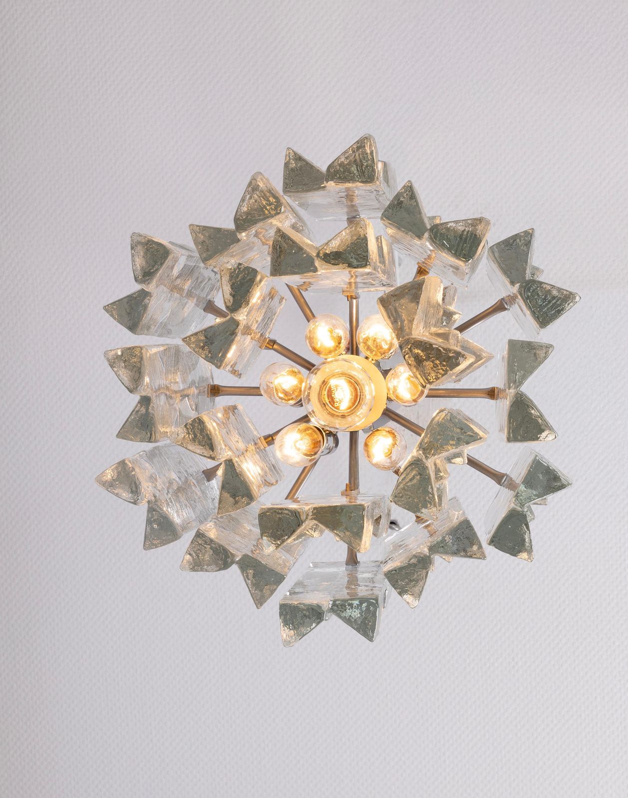 photo furniture 1 Of 8 Rare Murano Ice Glass Chandelier Prisma, By Kalmar, Austria, 1970s