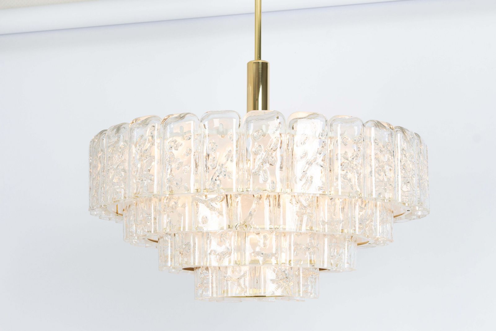 Large Doria Ice Glass Tubes Chandelier, Germany, 1960s photo 2371.0