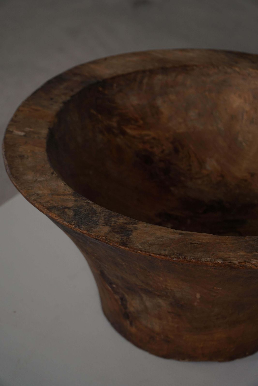photo for sale Large Hand Carved African Wooden Bowl, Mid 20th Century