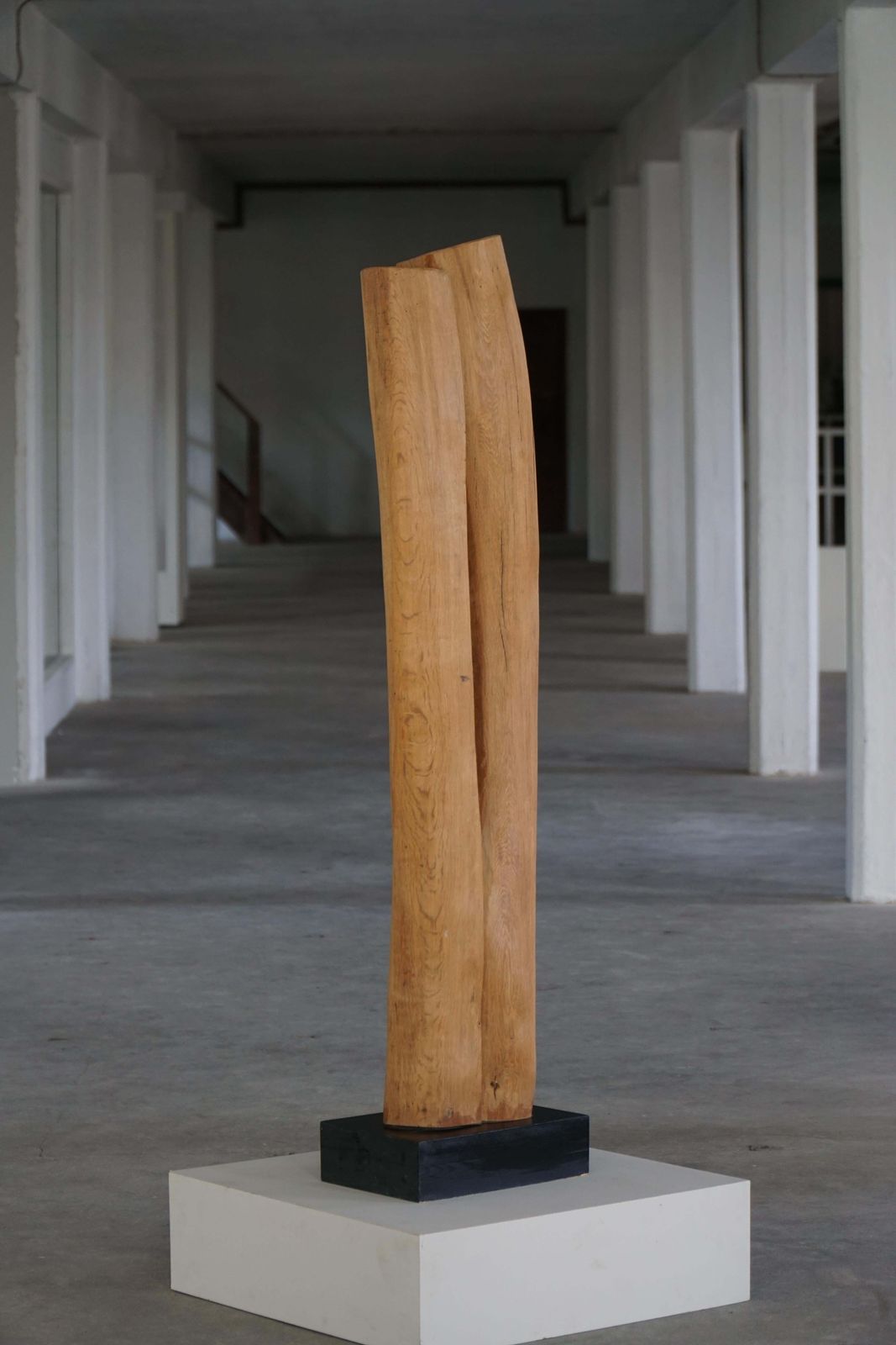 photo buy Large Wooden Sculpture "Joy" By Ole Wettergren, Danish Modern, 1980s