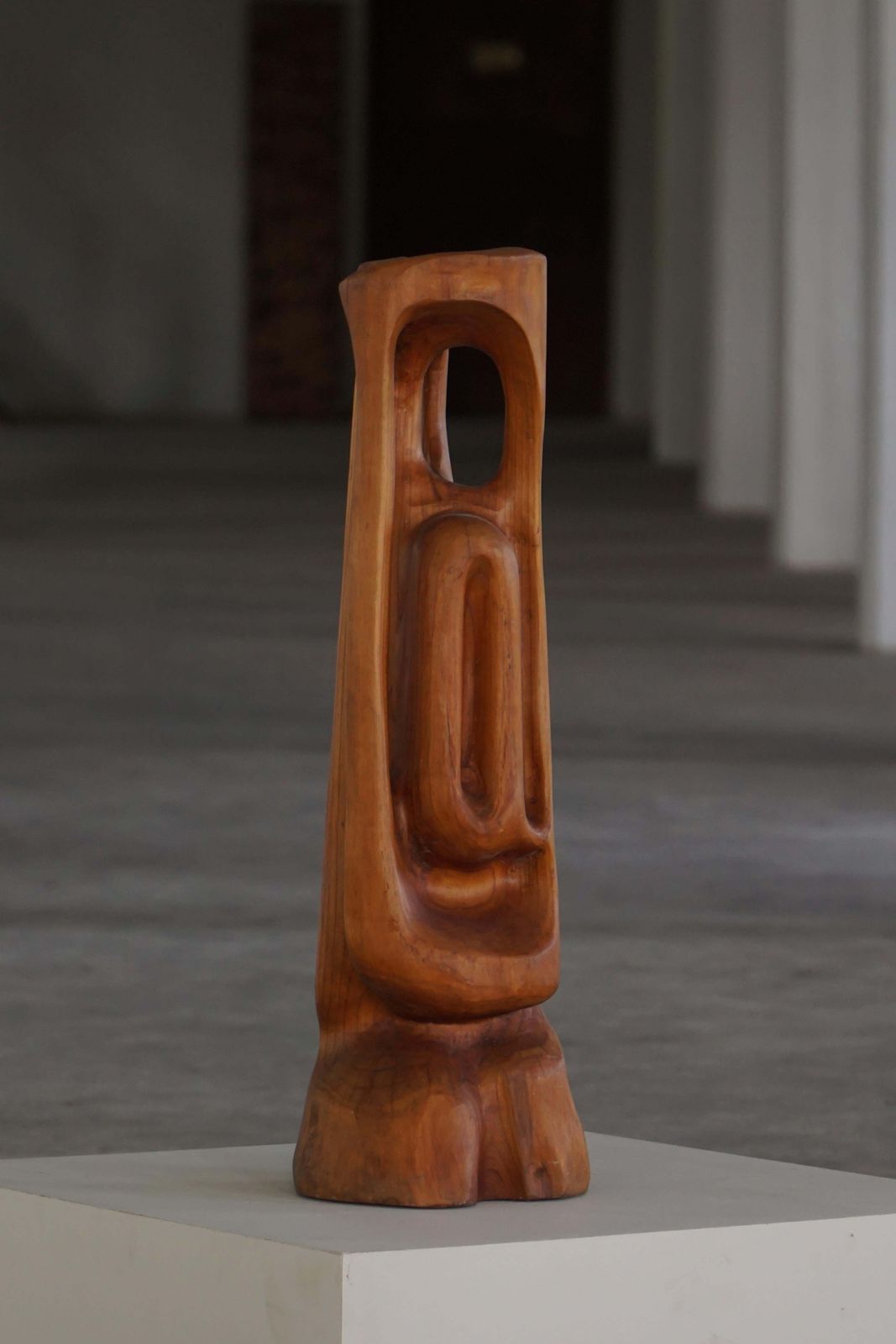 Large Wooden Sculpture "Female" By Ole Wettergren, Danish Modern, 1970s photo for sale