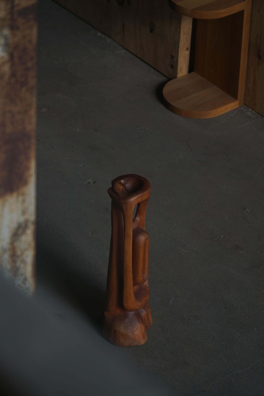Large Wooden Sculpture "Female" By Ole Wettergren, Danish Modern, 1970s photo Art
