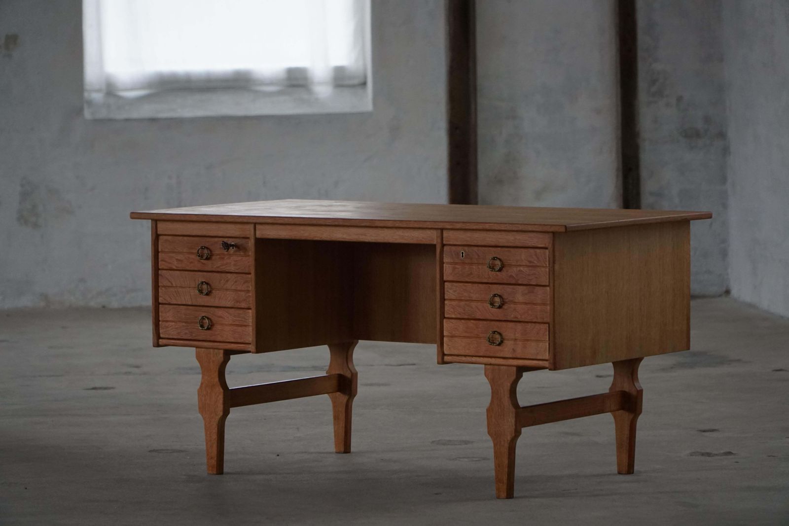 2134.0 Freestanding Desk In Oak, Danish Mid Century Modern, Henning Kjærnulf, 1950s photo
