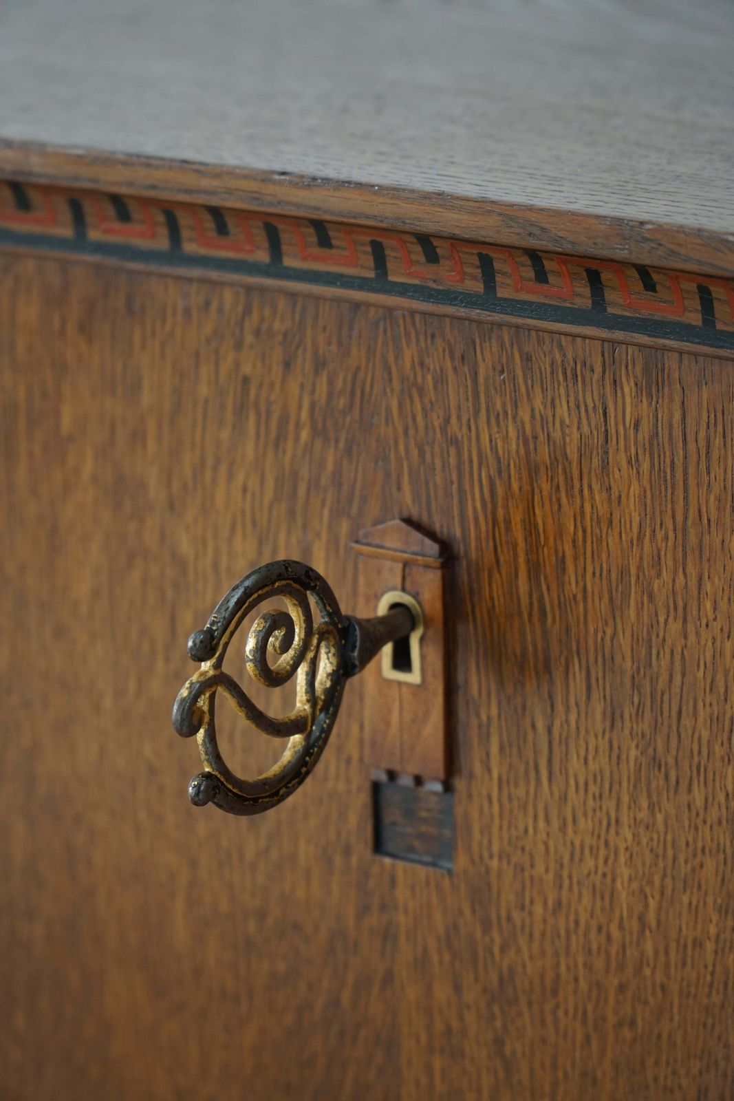 photo for sale Danish Modern, Unique Handcrafted Oak Secretary Cabinet, Mid 20th Century