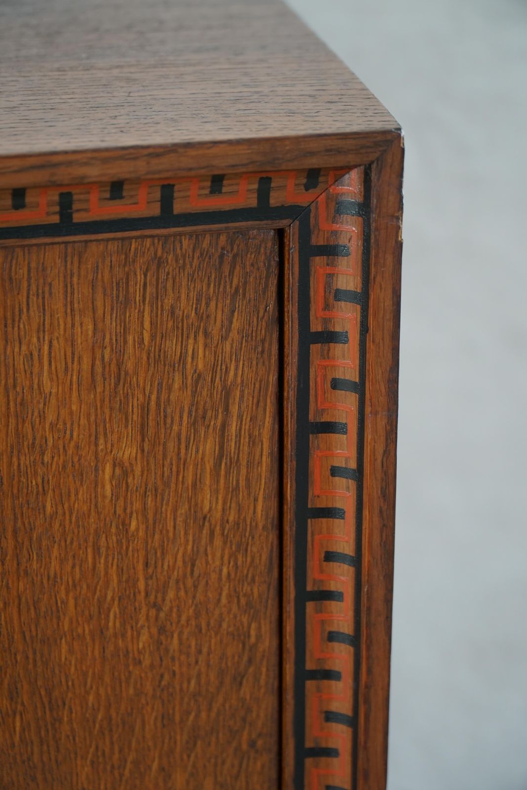 Furniture Danish Modern, Unique Handcrafted Oak Secretary Cabinet, Mid 20th Century photo