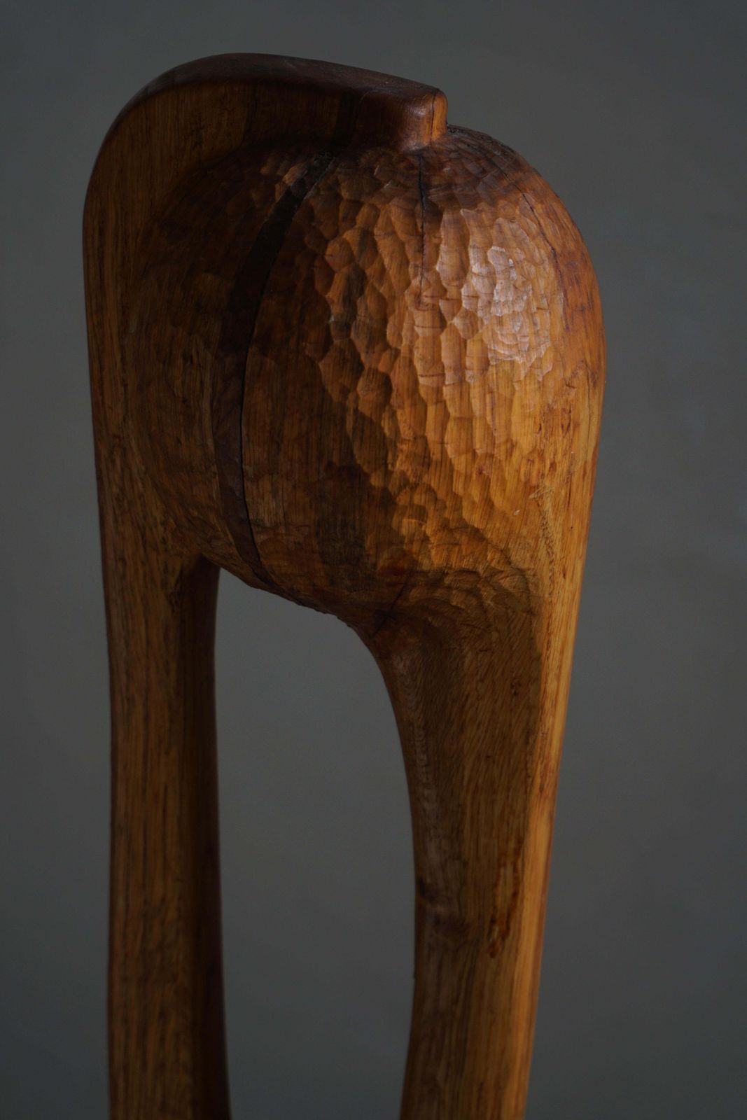 Wooden Sculpture "Den Eftertænksomme" By Ole Wettergren, Denmark, 1980s photo vintage