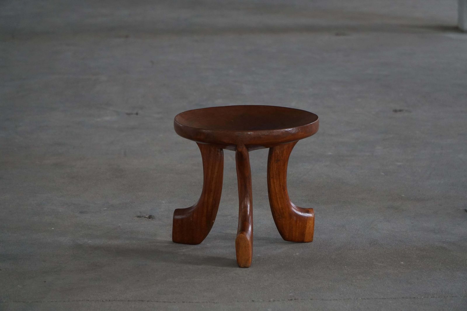 photo furniture Mid 20th Century Oromo African Stool, Hand Carved Wood, Tribal Style