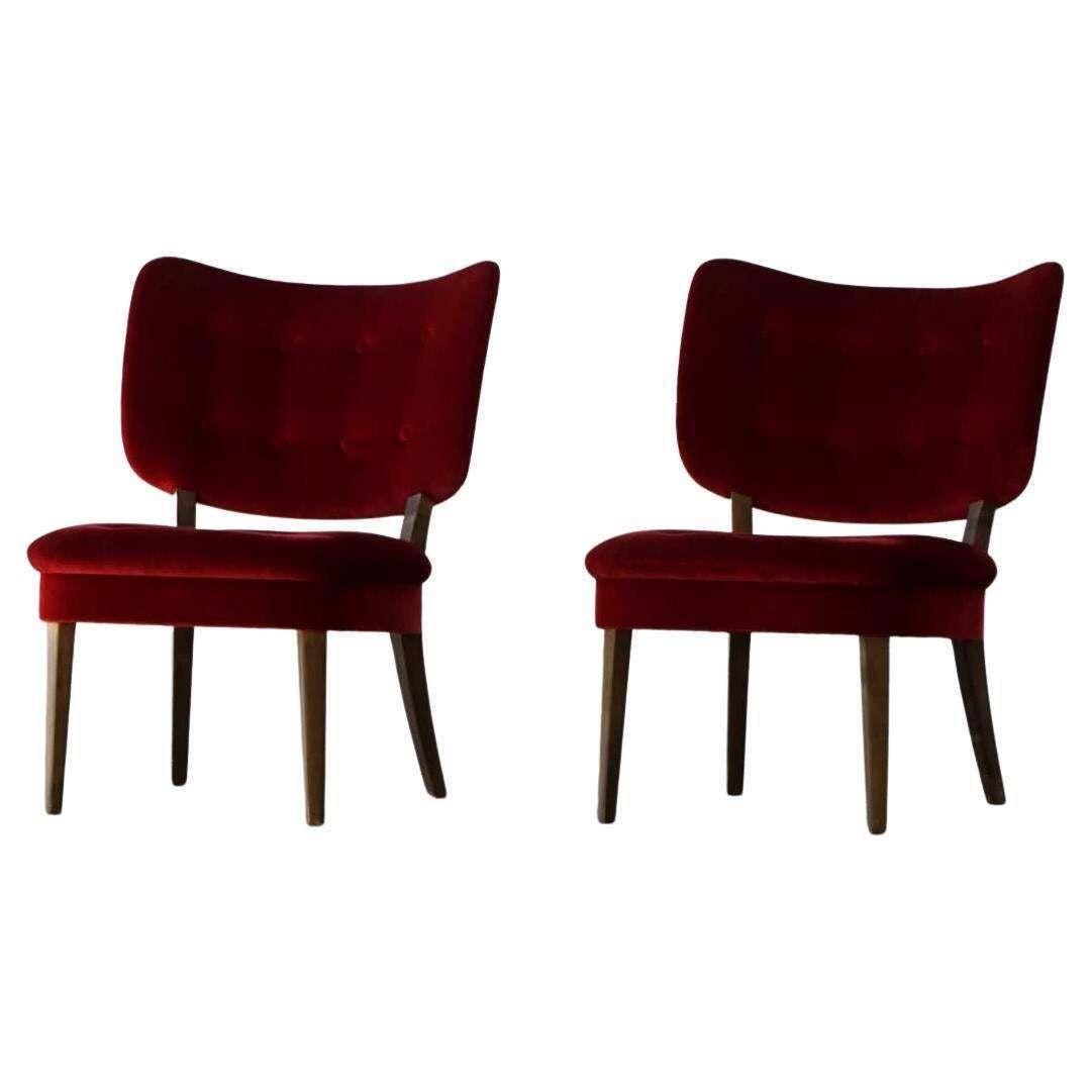 Pair Of Gunnar Thalberg “Vilstol 205” Armchairs, Swedish Mid Century, 1950s