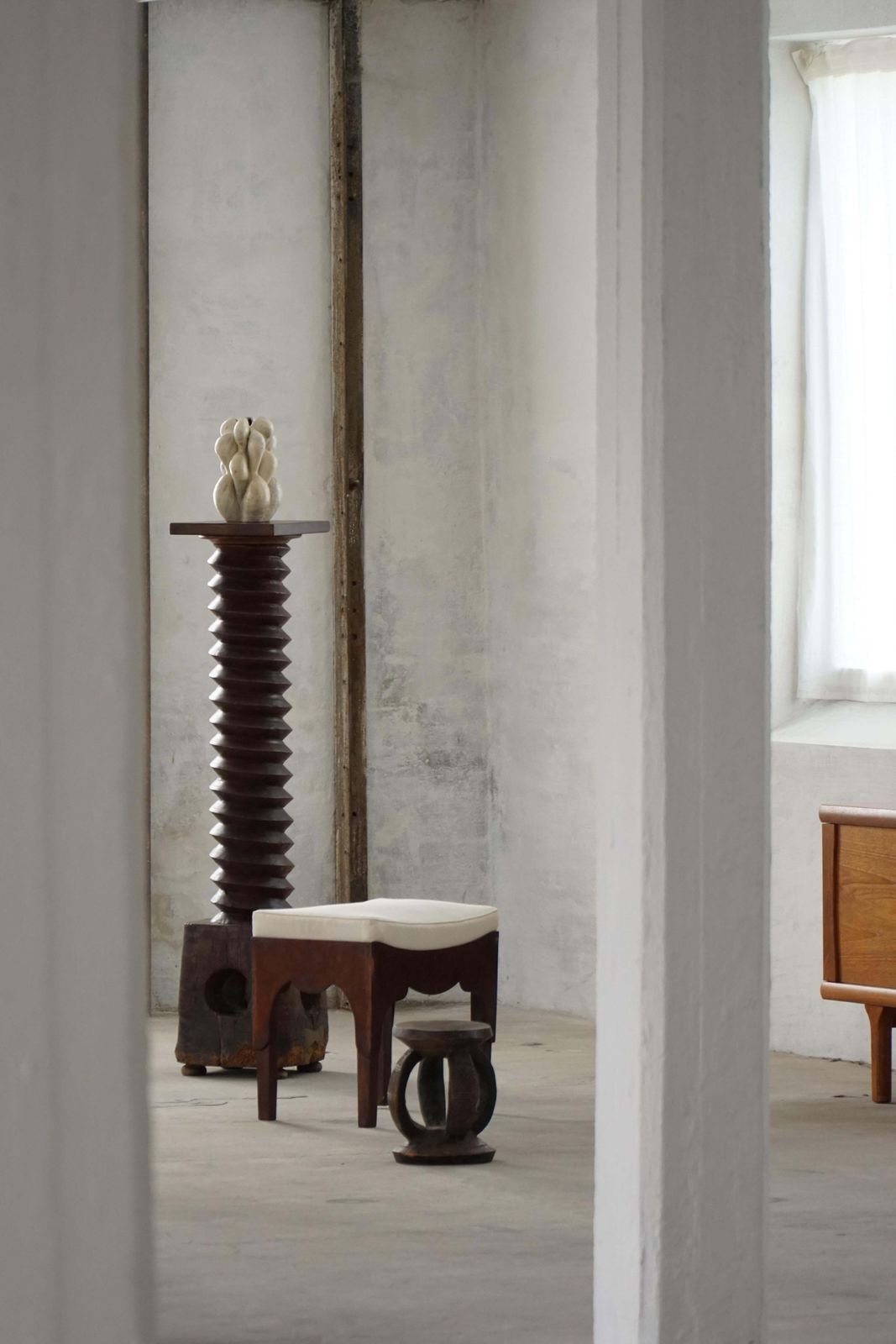 photo buy 19th Century Large Sculptural French Solid Wood Wine Press / Pedestal