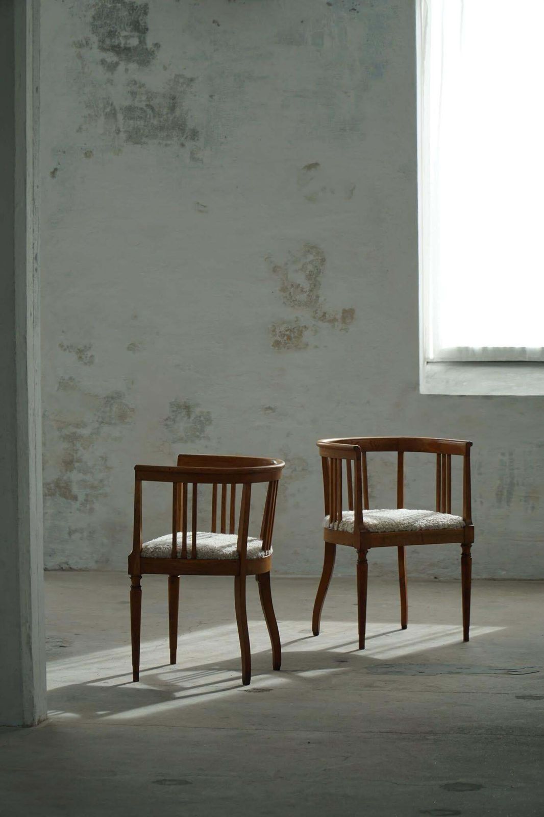 Danish Art Nouveau Armchair In Oak With Lambswool Upholstered Seat, Early 1900s photo vintage