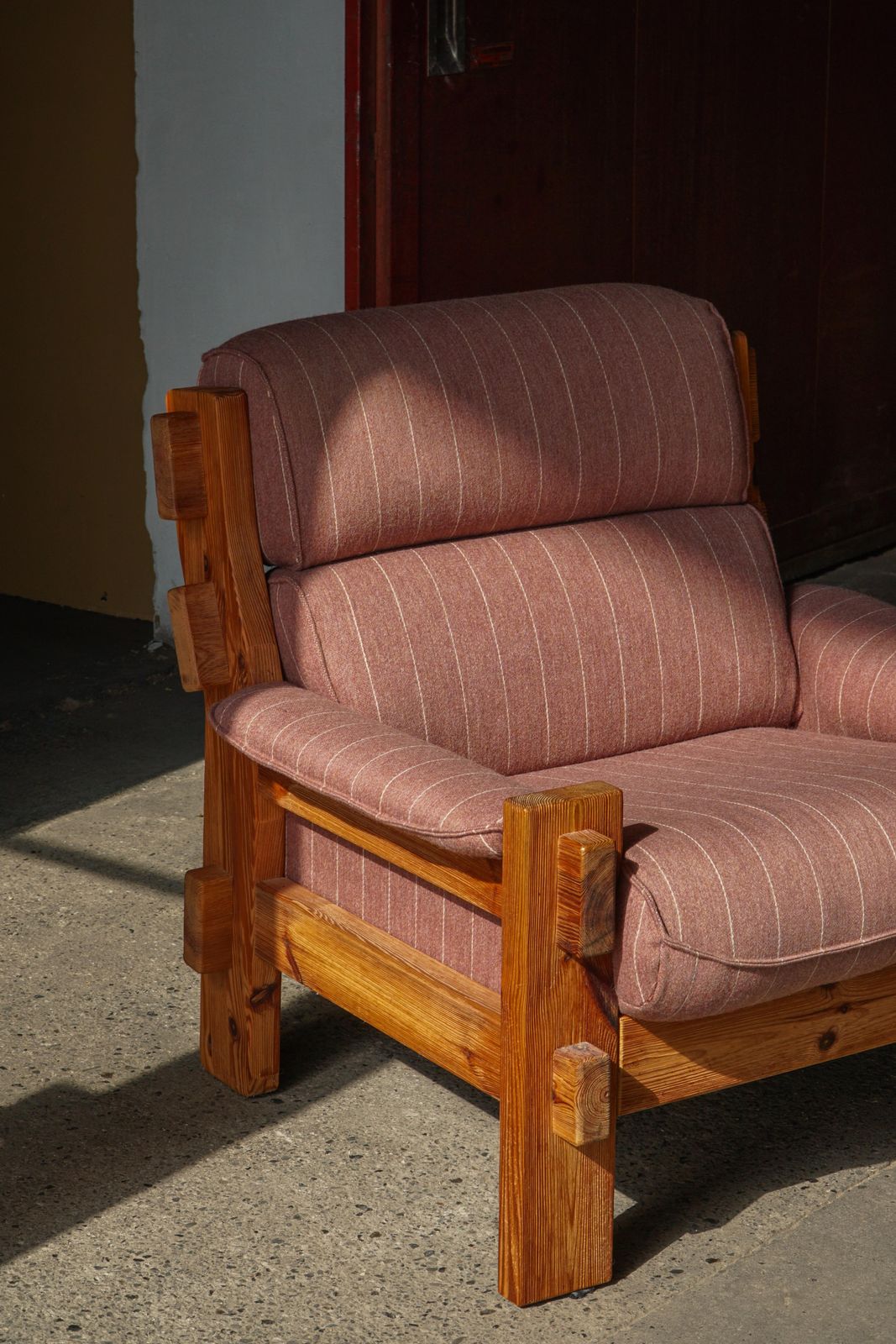 2537.0 Danish Modern, A Pair Of Lounge Chairs In Pine & Wool By Christian IV, 1970s photo