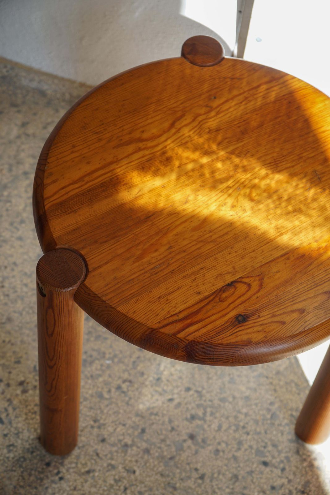 20th Century, Scandinavian Modern Tripod Stool With Circular Seat, 1970s photo for sale