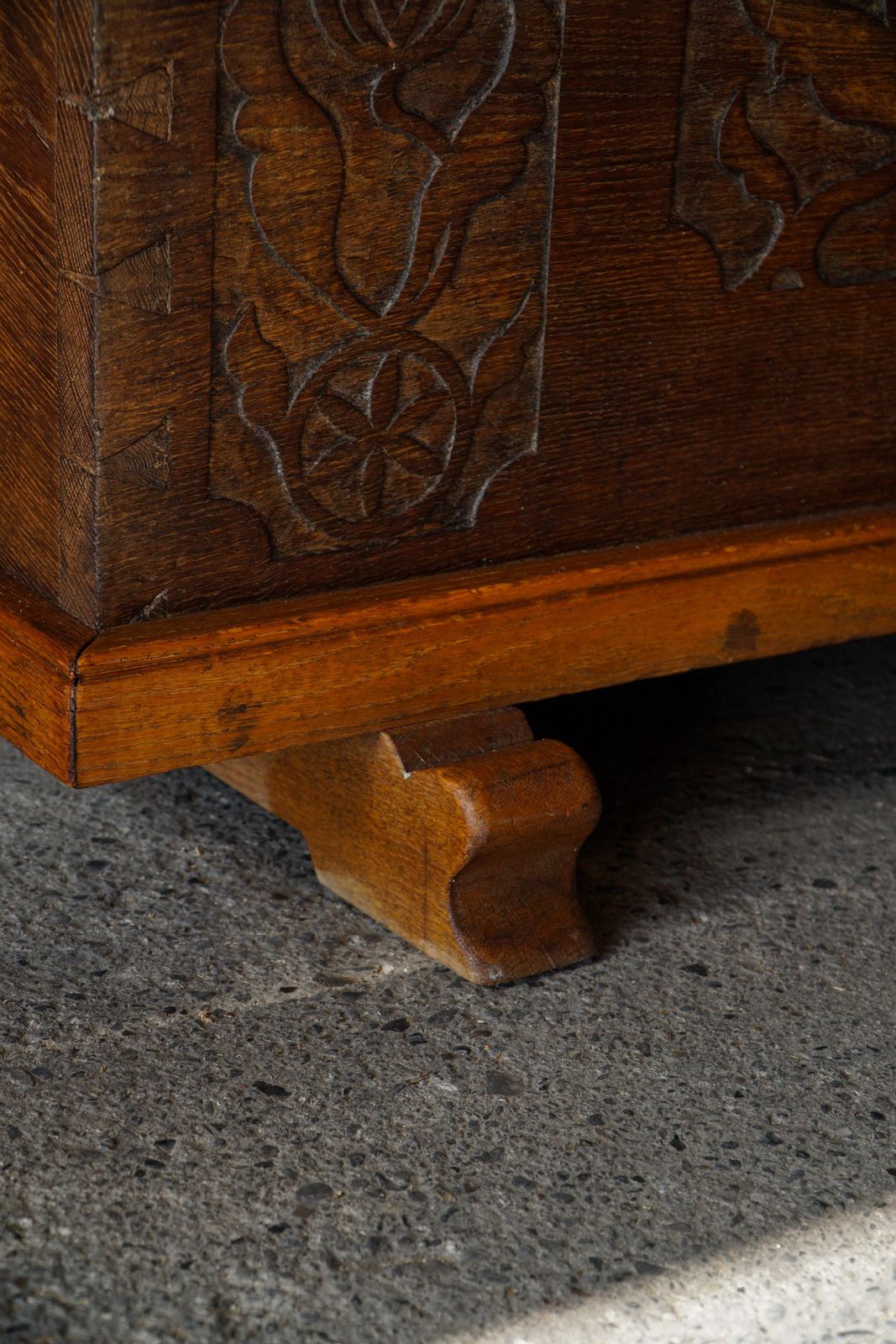 photo buy 18th Century Scandinavian Folk Art Oak Chest With Carved Panels, Dated 1764