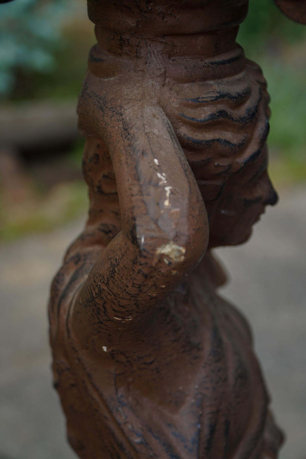 photo furniture 19th Century, Cast Iron Outdoor Candelabra Sculpture, Five Holders, France
