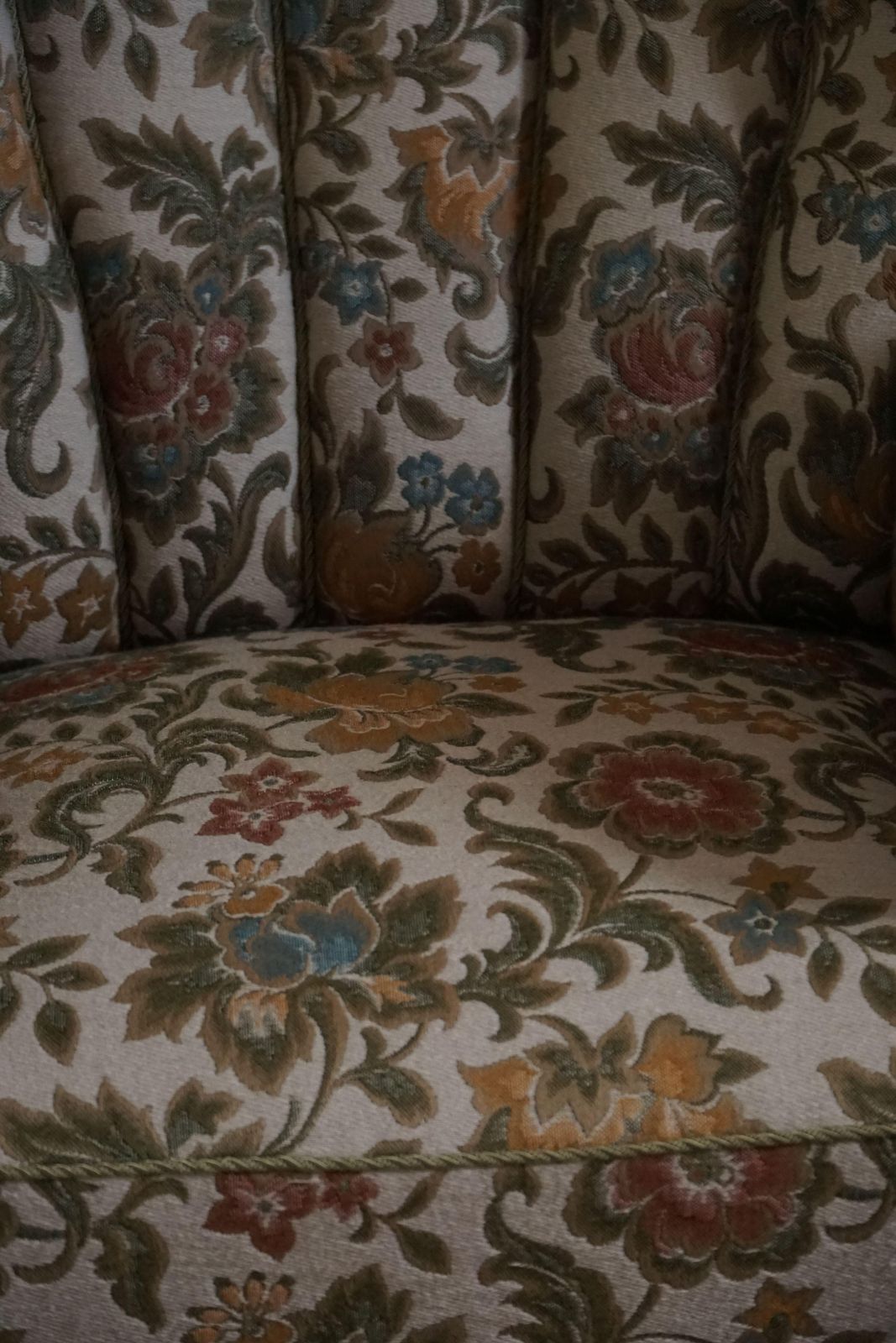 Pair Of Danish Art Nouveau Easy Chairs In Floral Embroidered Velour, 1920s photo vinterior