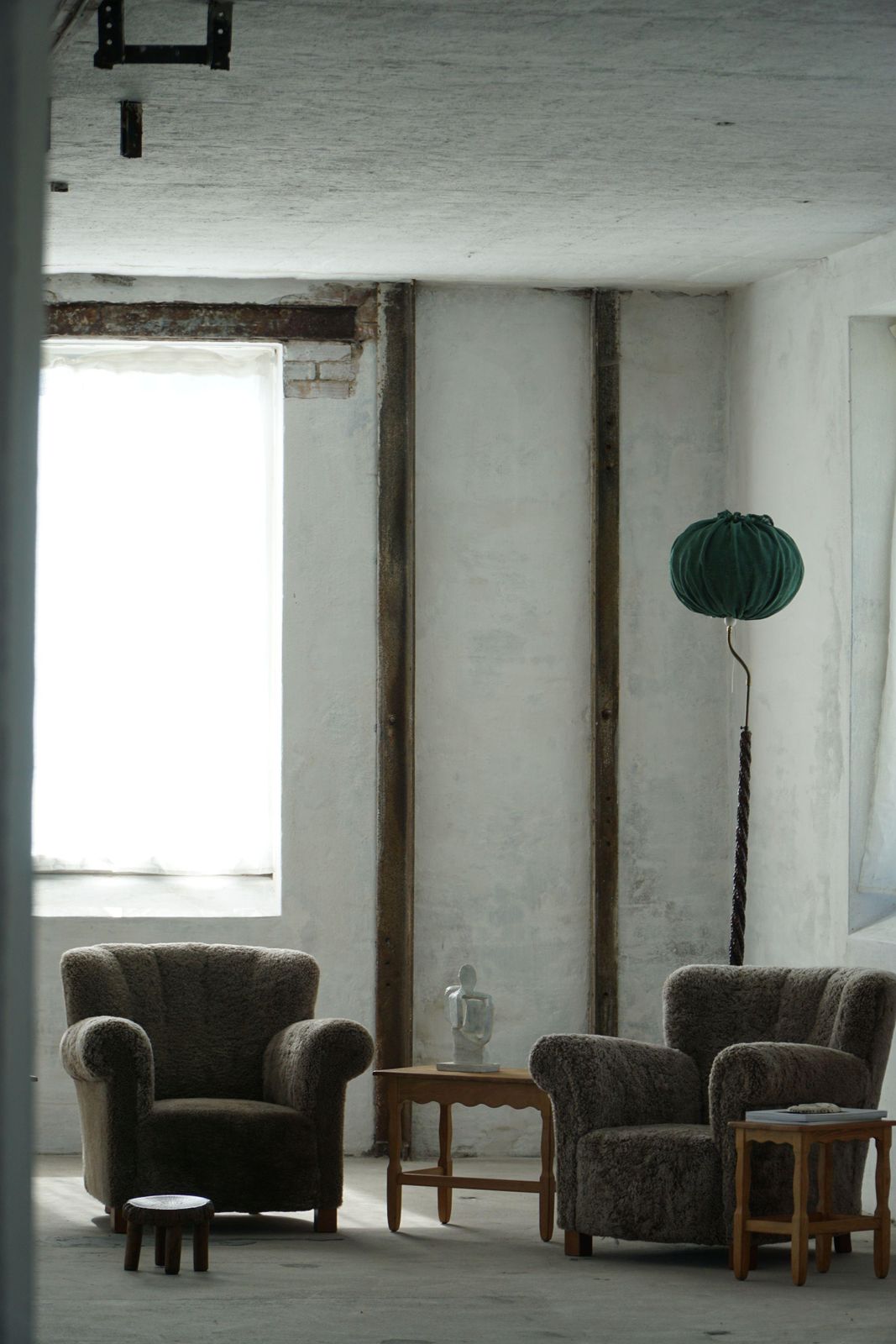 Swedish Mid Century Modern Organic Floor Lamp In Burned Wood, Wabi Sabi, 1950s photo for sale