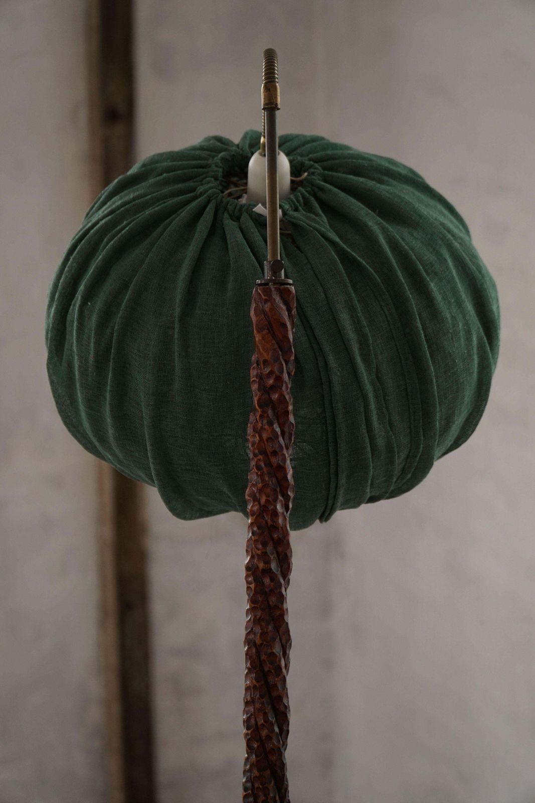 Swedish Mid Century Modern Organic Floor Lamp In Burned Wood, Wabi Sabi, 1950s photo 1433.0