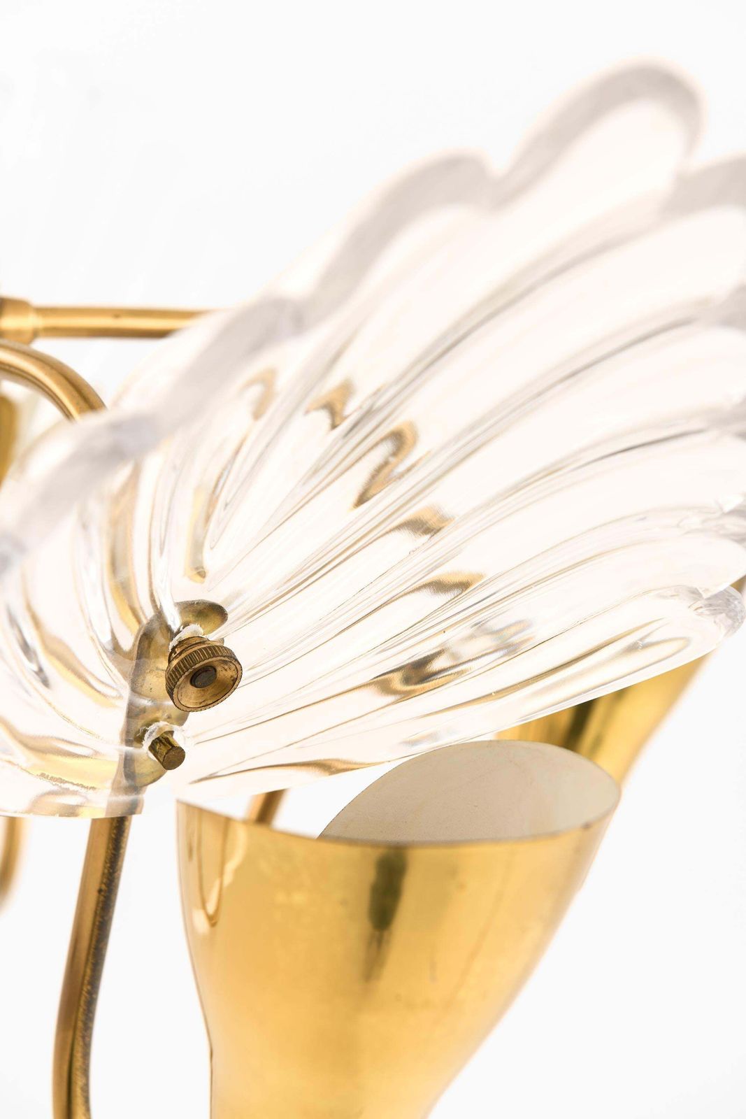 Ceiling Lamp With Five Gracefully Curved Brass Arms By Carl Fagerlund, 1950s photo furniture