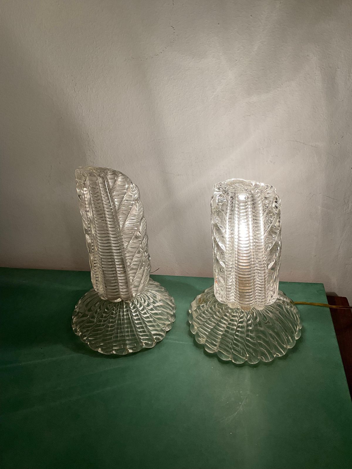 Barovier & Toso   Pair Of Murano Glass Abat Jours 1930s   Made In Italy photo furniture