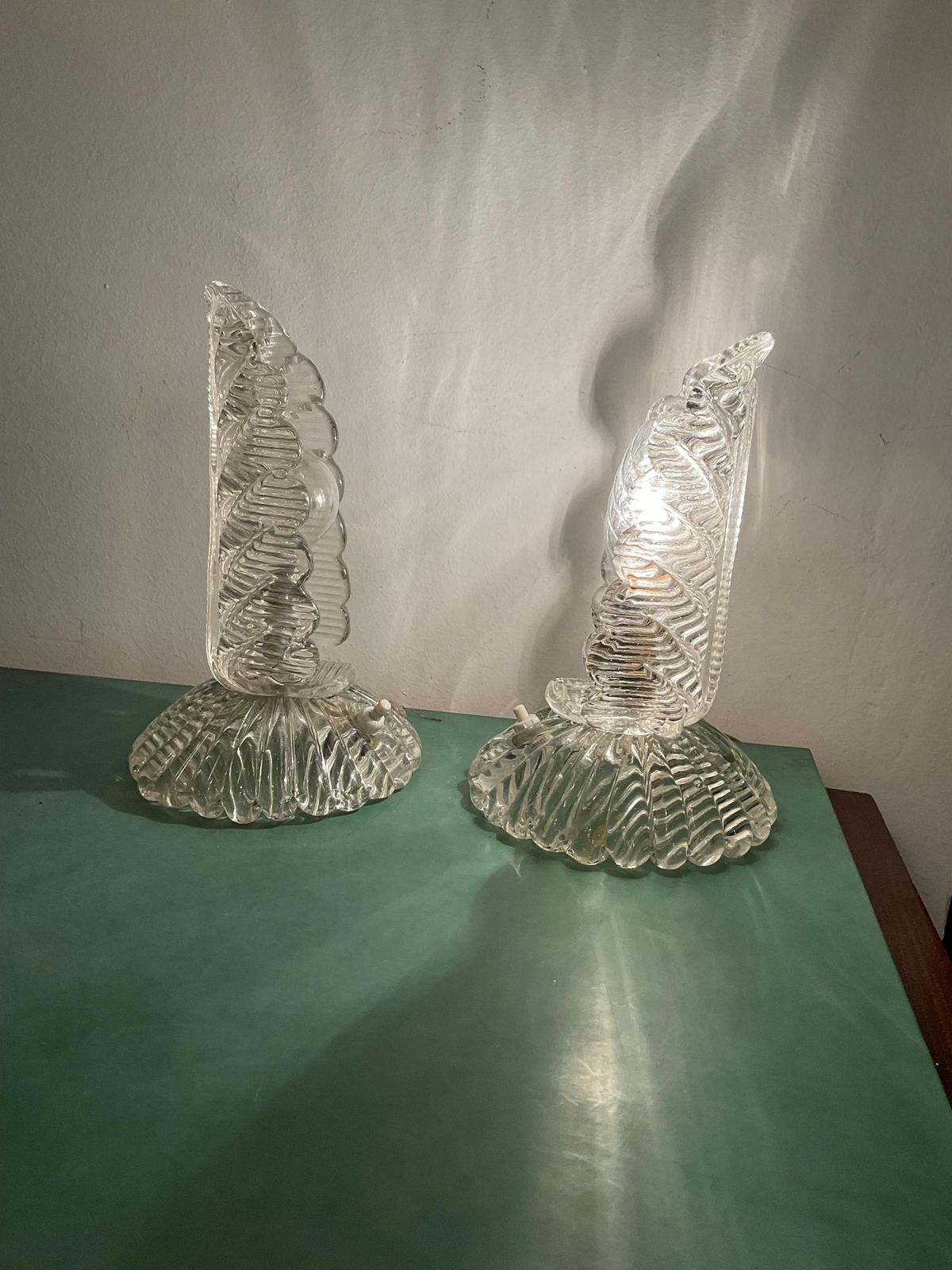 Barovier & Toso   Pair Of Murano Glass Abat Jours 1930s   Made In Italy photo Lighting