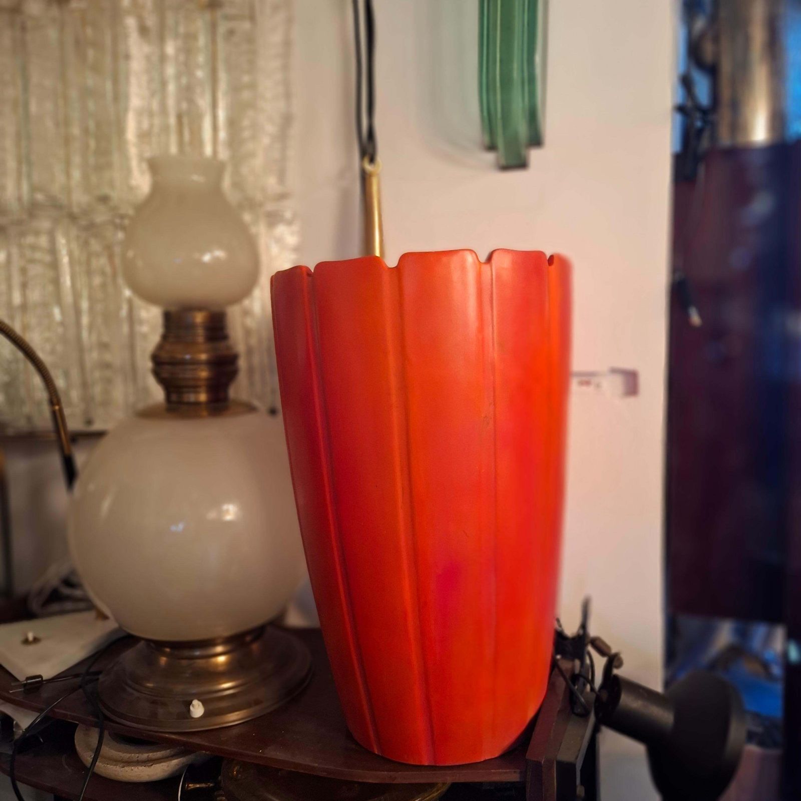 Richard Ginori Giovanni Gariboldi Umbrella Stand Vase Ceramic 1950 Italy photo furniture