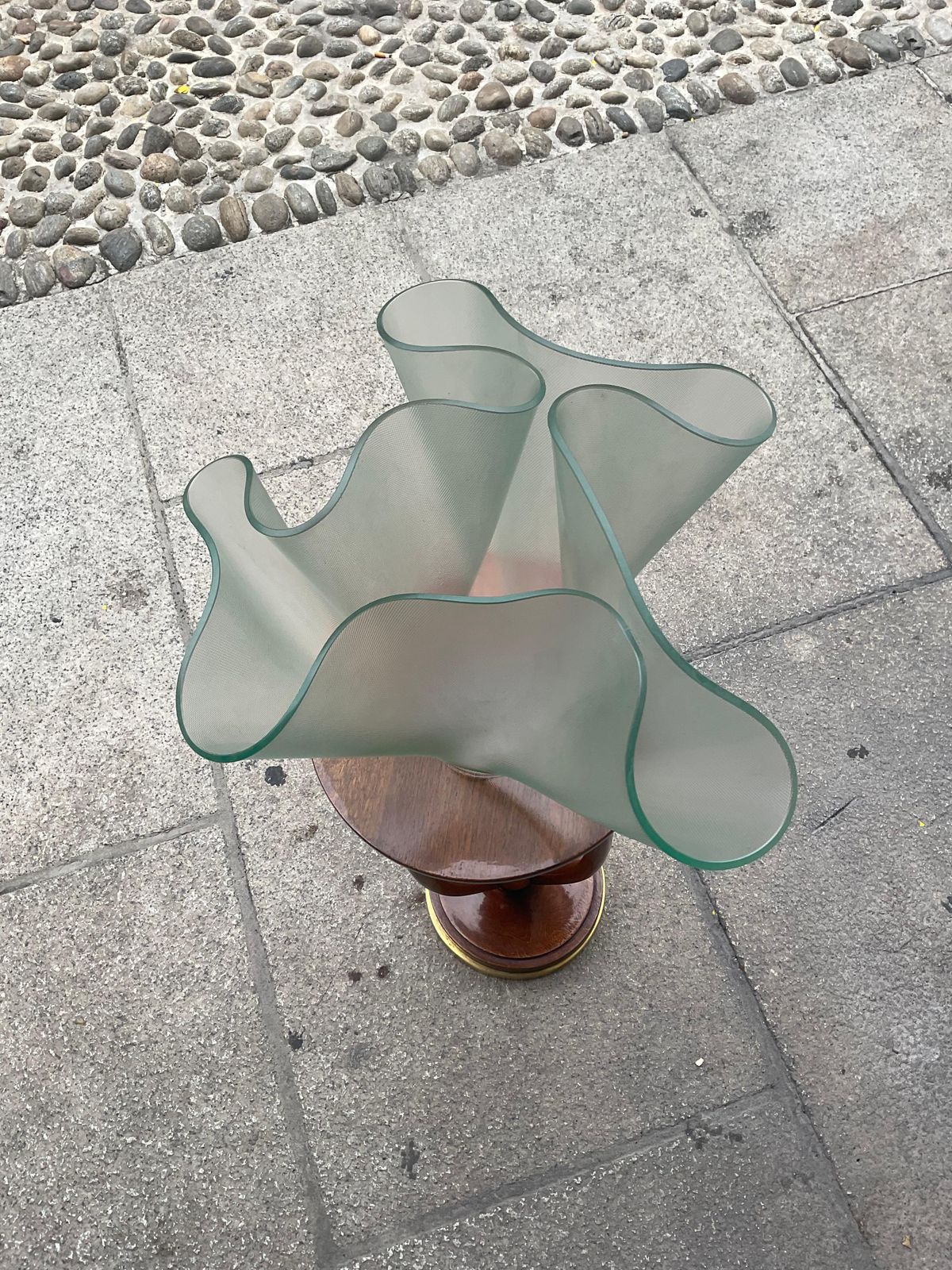 Fontanaarte   Pietro Chiesa   Vaso Modello Cartoccio In Vetro   Italia 1950. photo Home Decor