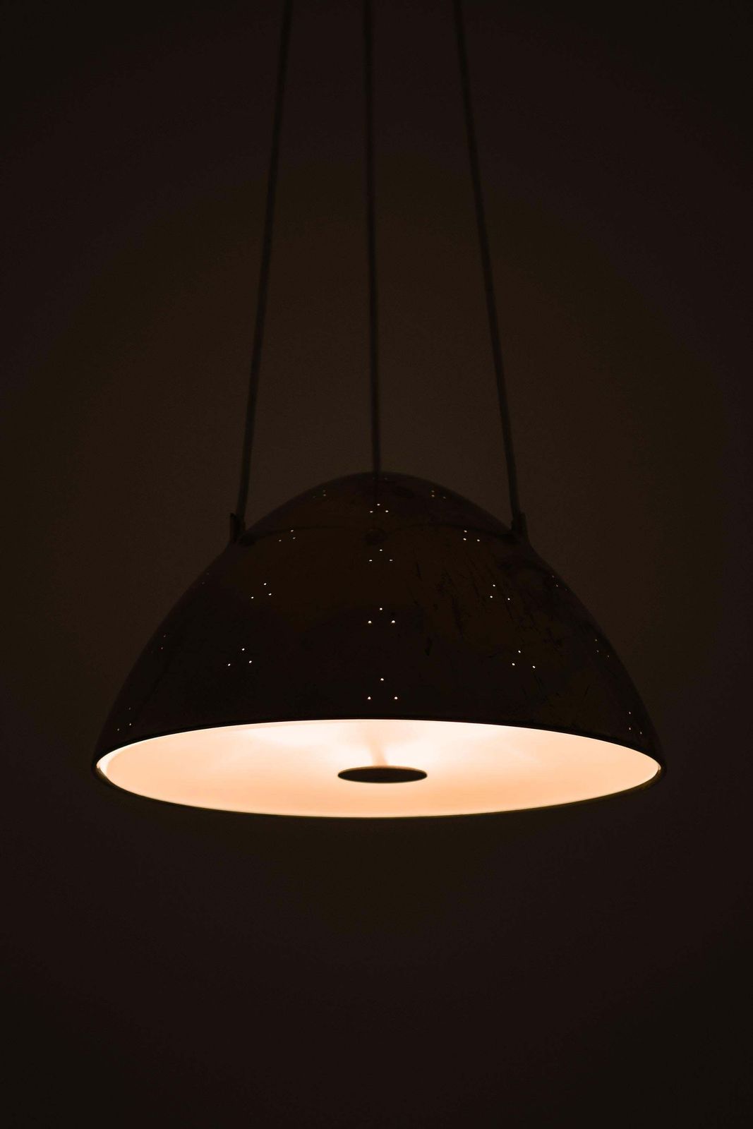 Ceiling Lamp With Dome Shaped Brass Shade By Paavo Tynell, 1952s photo 24303.0