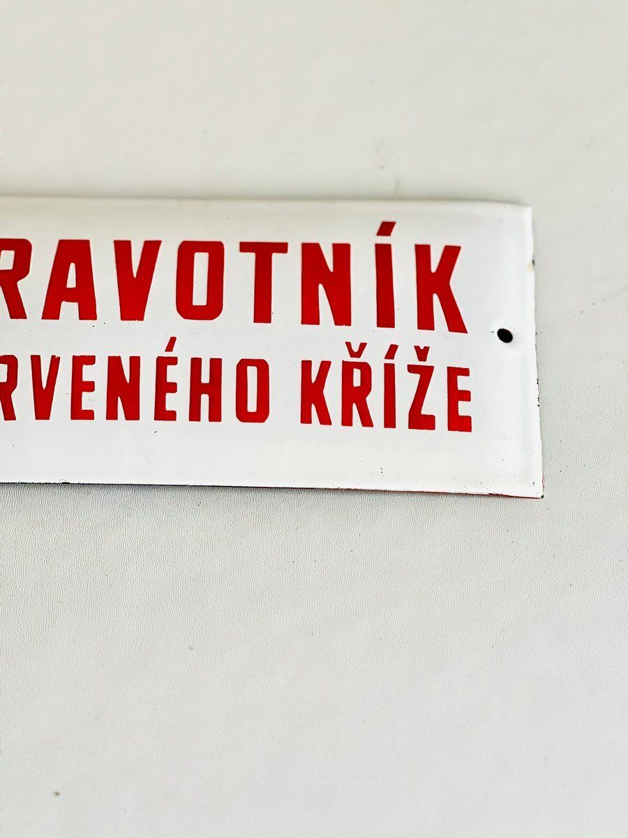 Metal Red Cross Sign, 1960s, Vintage photo buy