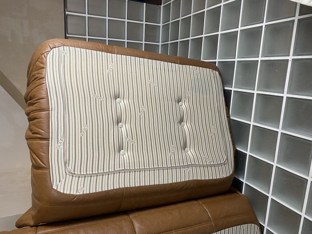 photo vinterior Brown Leather Togo Sofa Set By Michel Ducaroy For Ligne Roset, Set Of 5