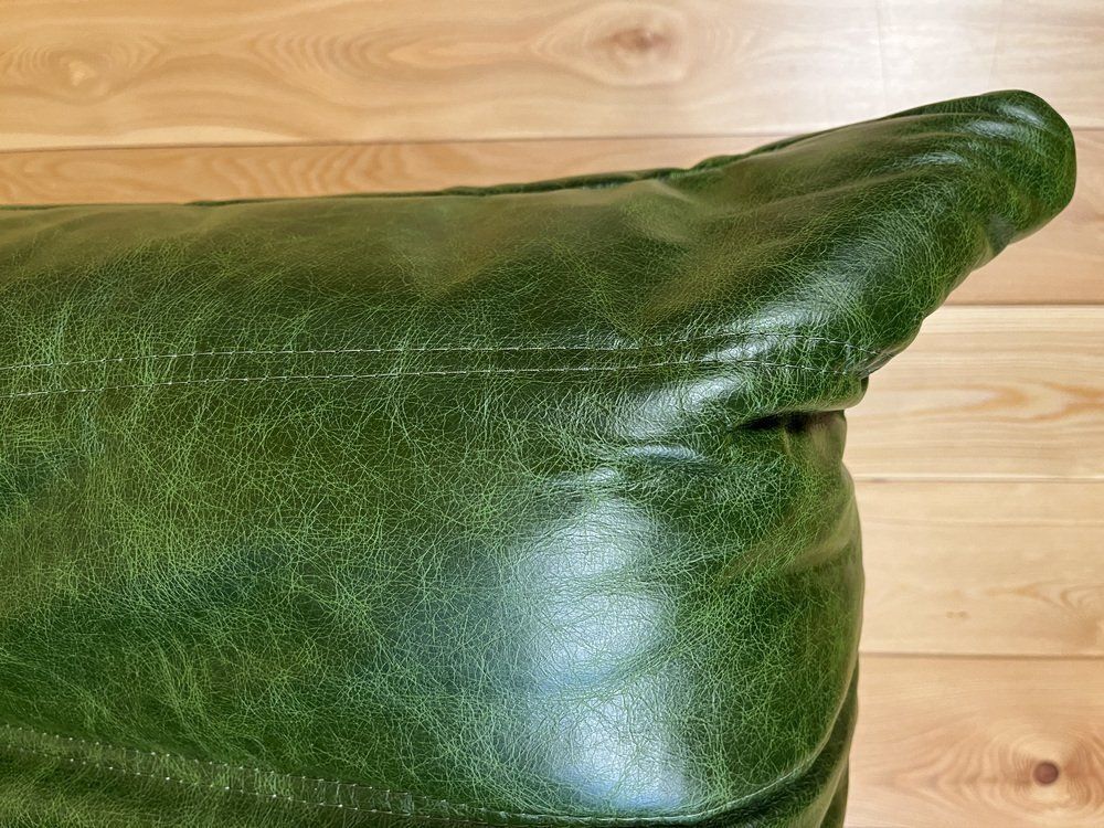 Green Dubai Leather Togo 2 Seater Sofa By Michel Ducaroy For Ligne Roset photo for sale