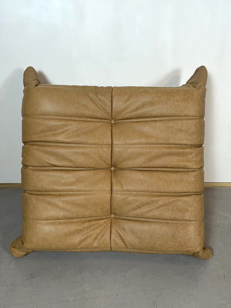 Camel Leather Togo Sofa Set By Michel Ducaroy For Ligne Roset, Set Of 5 photo vinterior