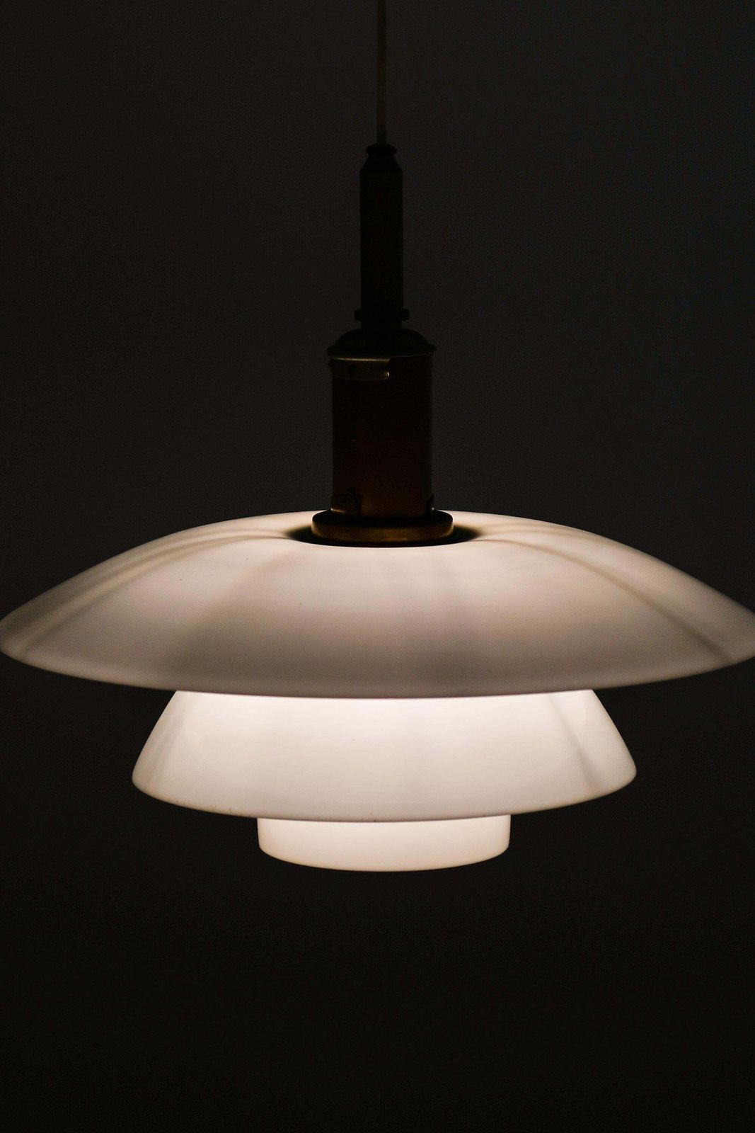 Ceiling Lamp, Model Ph 4/4, In Opaline Glass And Metal By Poul Henningsen, 1930s photo vinterior