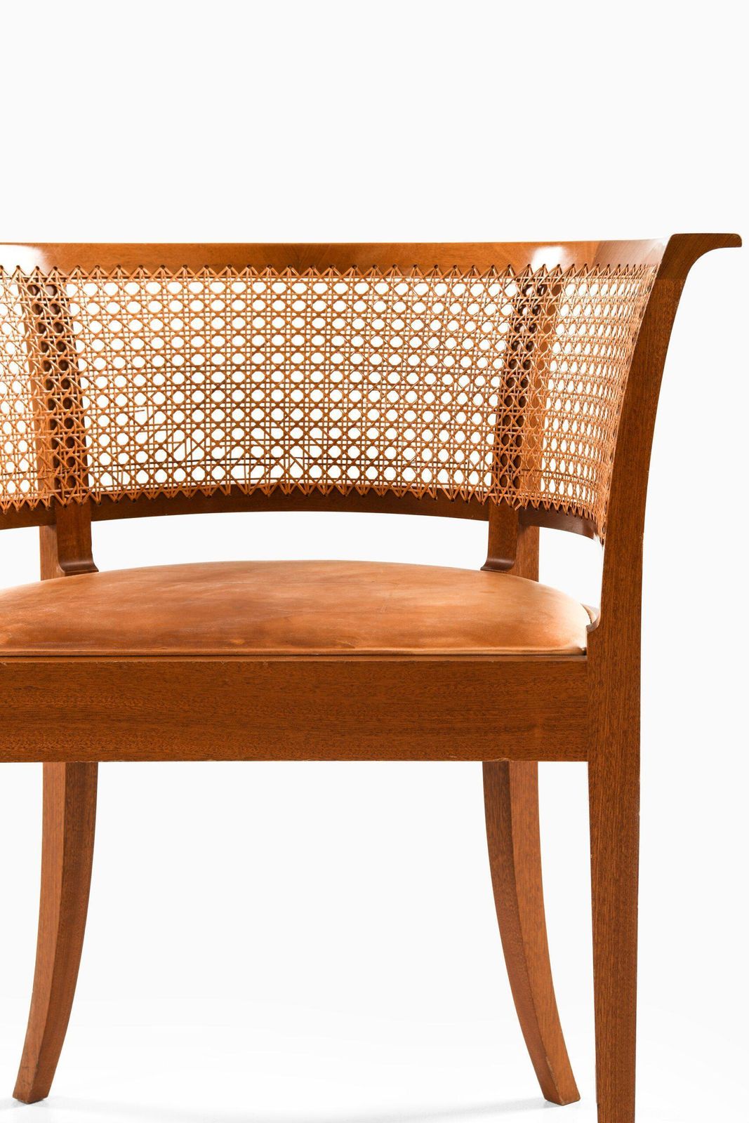 The 'Faaborg Chair' In Mahogany, Cane And Leather By Kaare Klint, 1914 photo furniture
