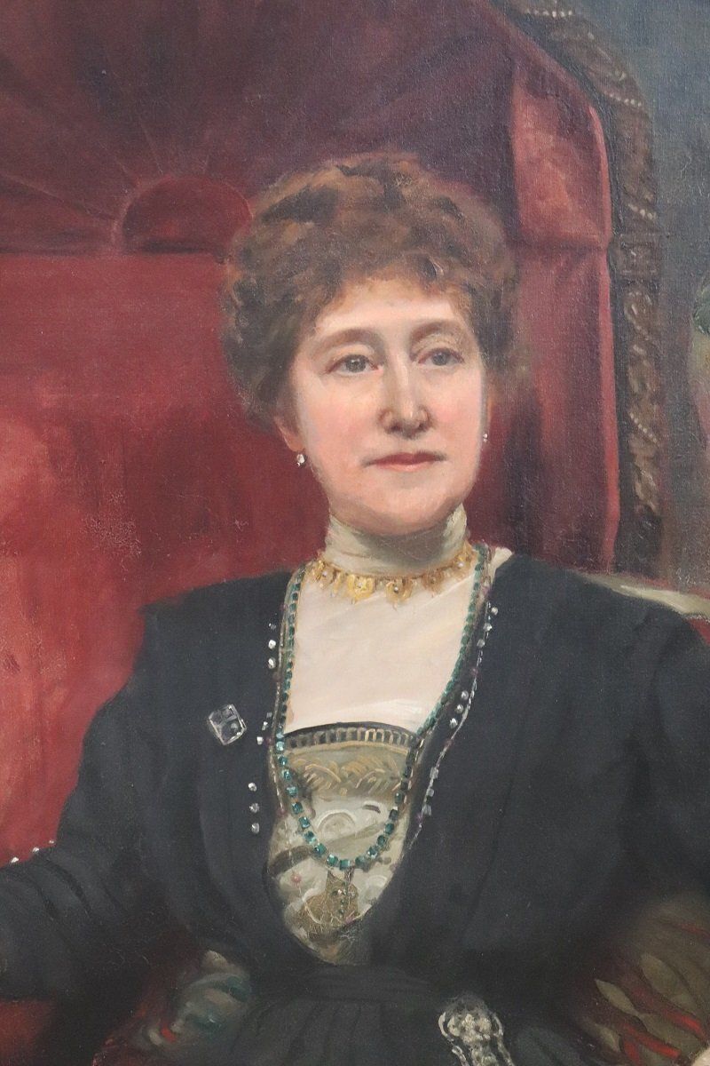 photo for sale Portrait Of A Lady, Oil Painting On Canvas, 1913, Framed